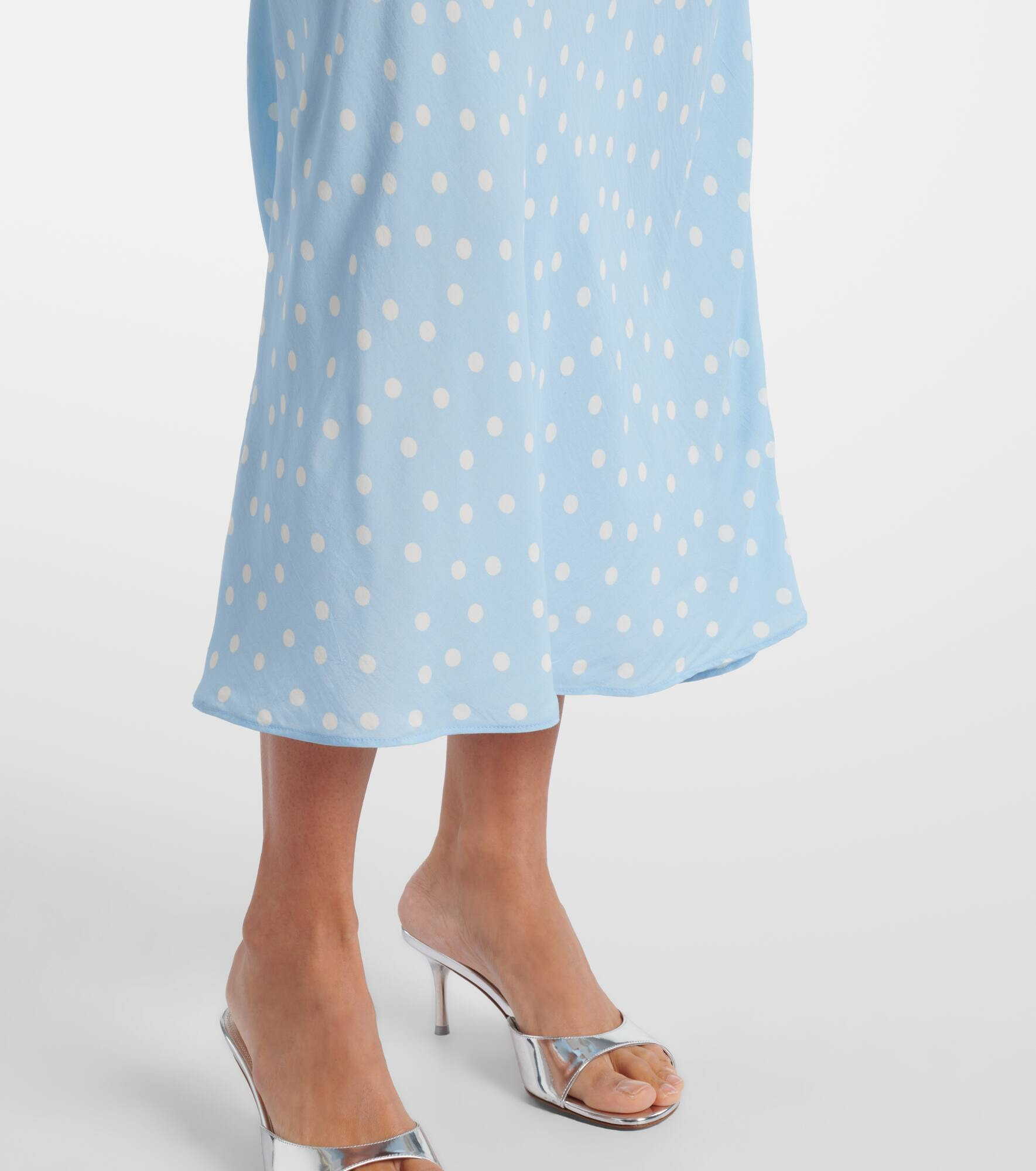 Iggy lace-trimmed polka-dot midi dress - 5