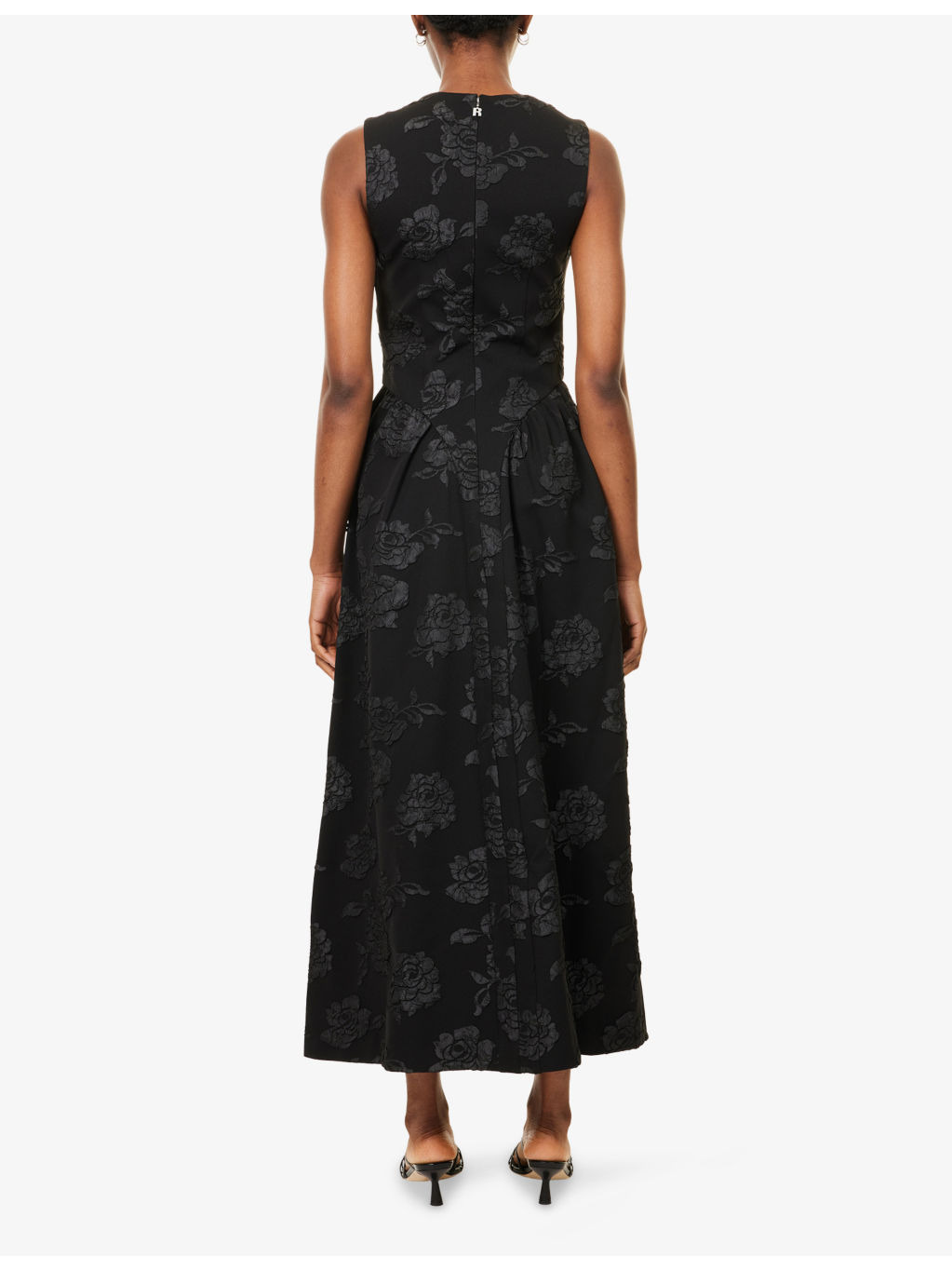 Lori Floral-Embroidered Woven Midi Dress - 4