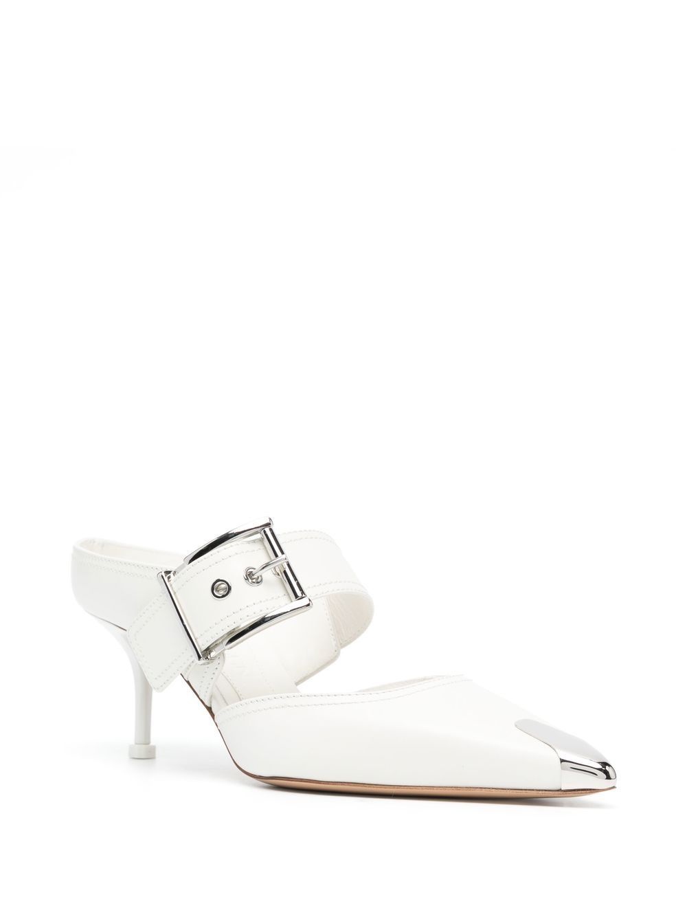 pointed-toe buckled mules - 2