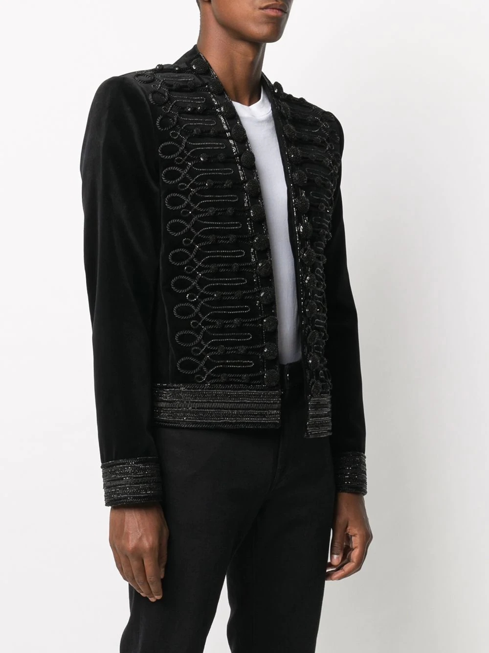 officer-style embroidered jacket - 3