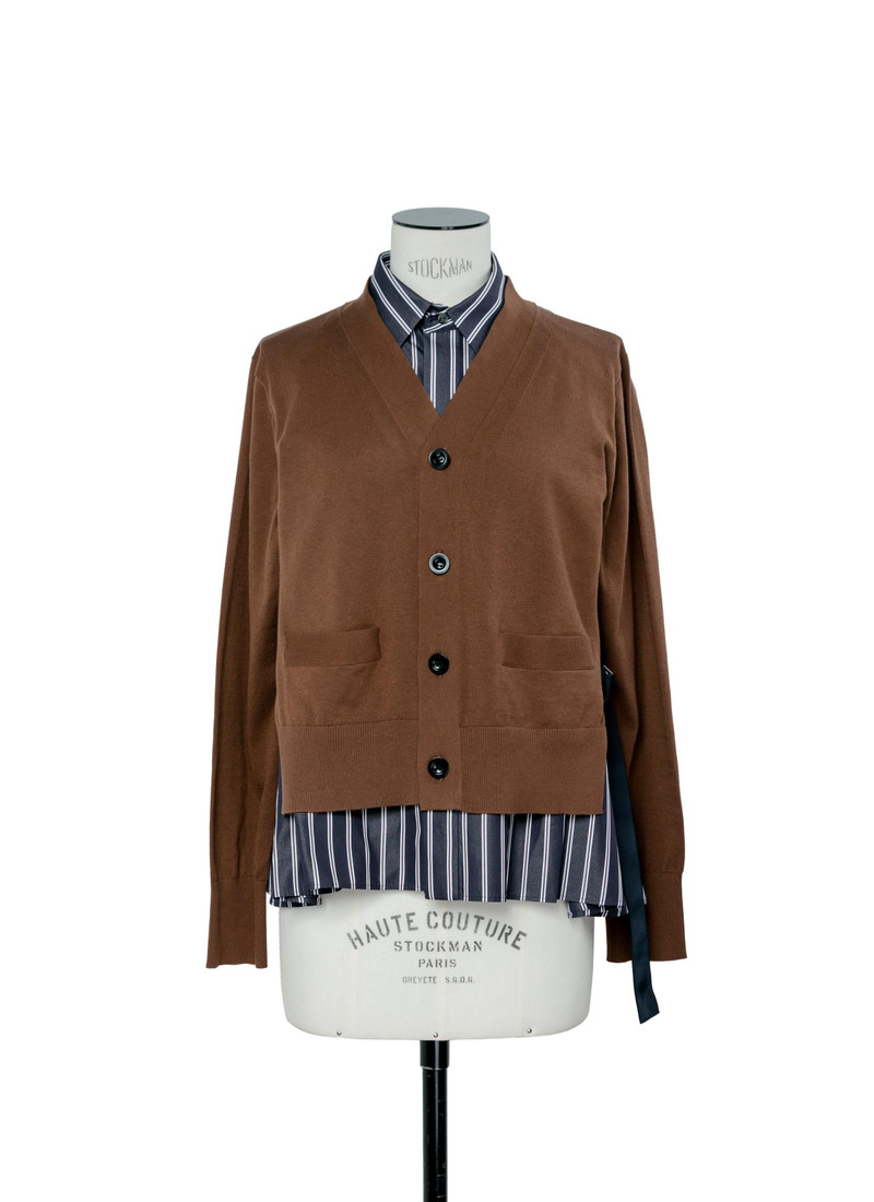 sacai Poplin x Cotton Knit Cardigan outlook