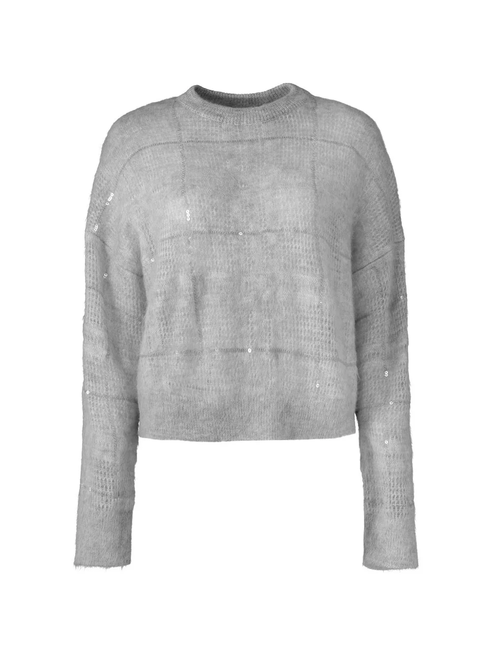 sequin-embellished plaid sweater - 1