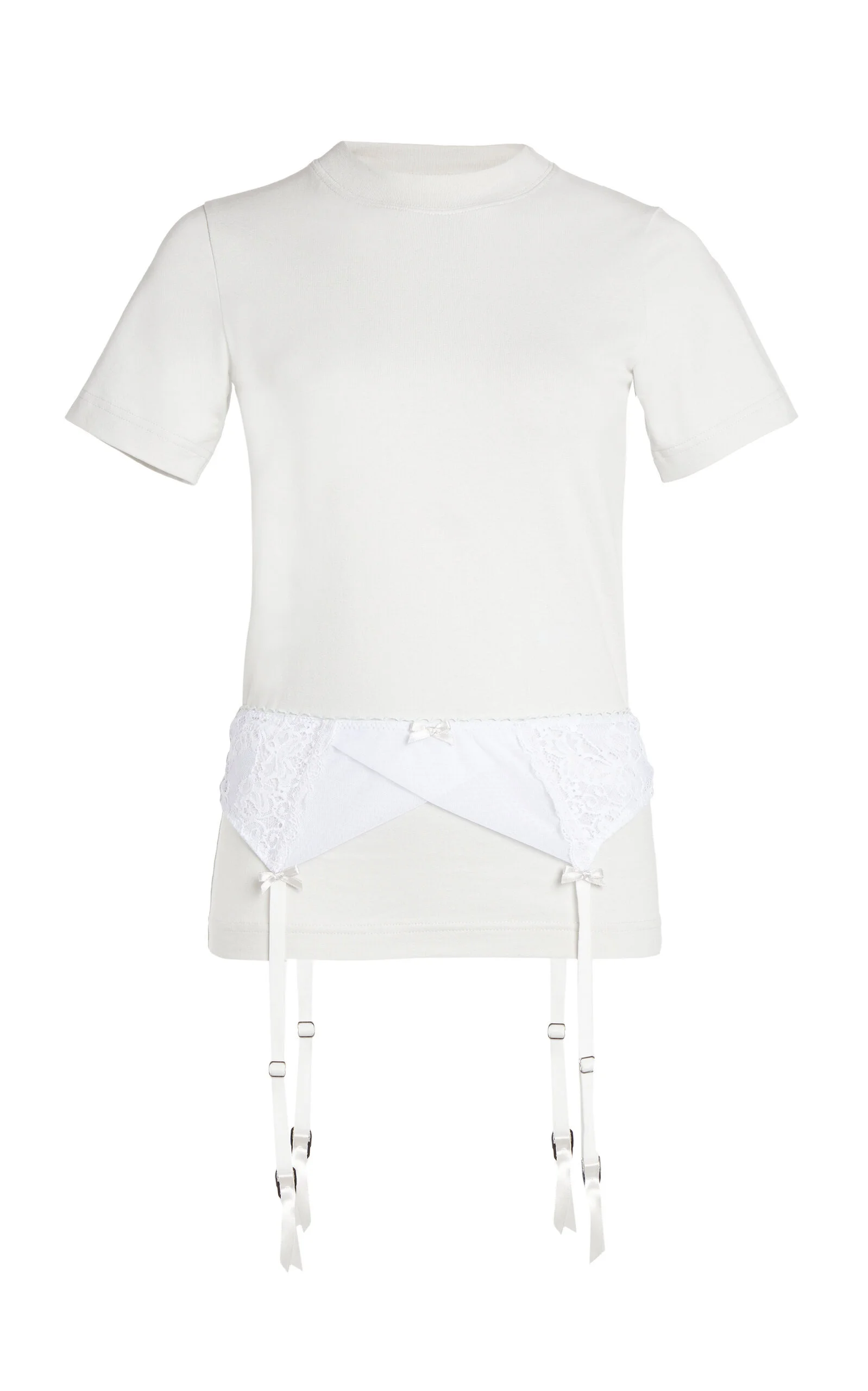 Lingerie Stretch-Jersey T-Shirt white - 1
