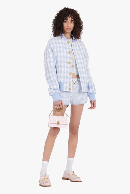 Bicolor knit shorts with Balmain monogram - 2