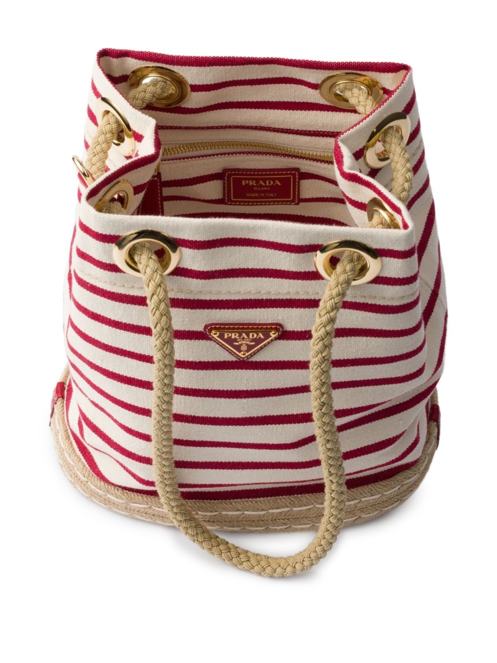 small striped bucket bag - 4