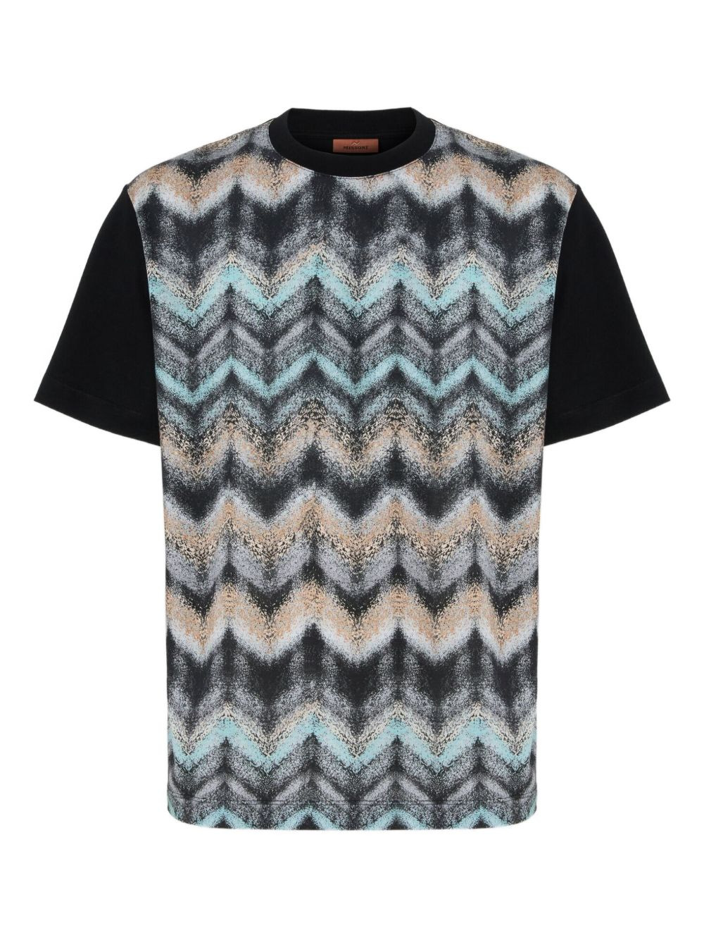 airbrush-effect zigzag print T-shirt - 1