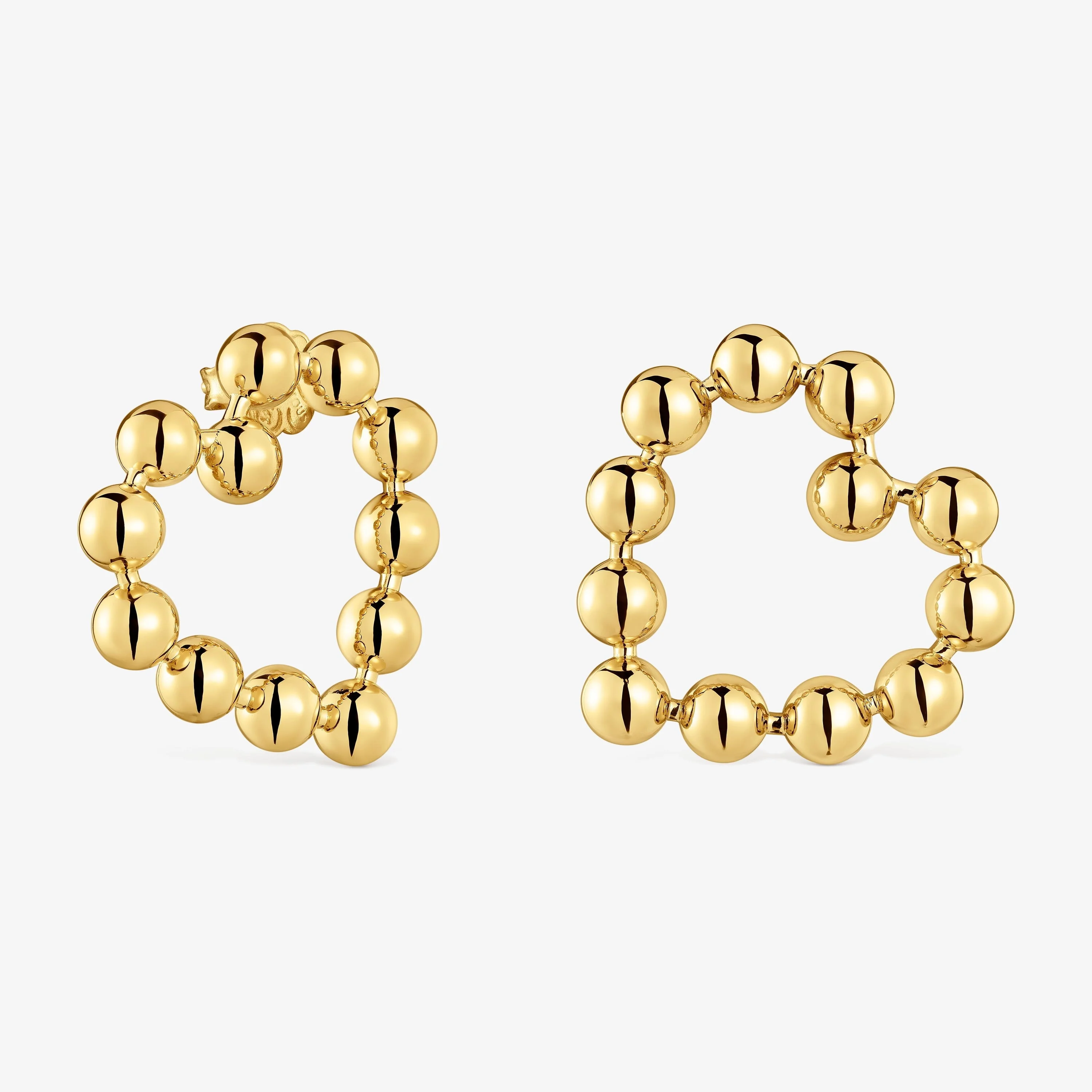 Short heart Earrings with 18K gold vermeil Sugar Party - 1