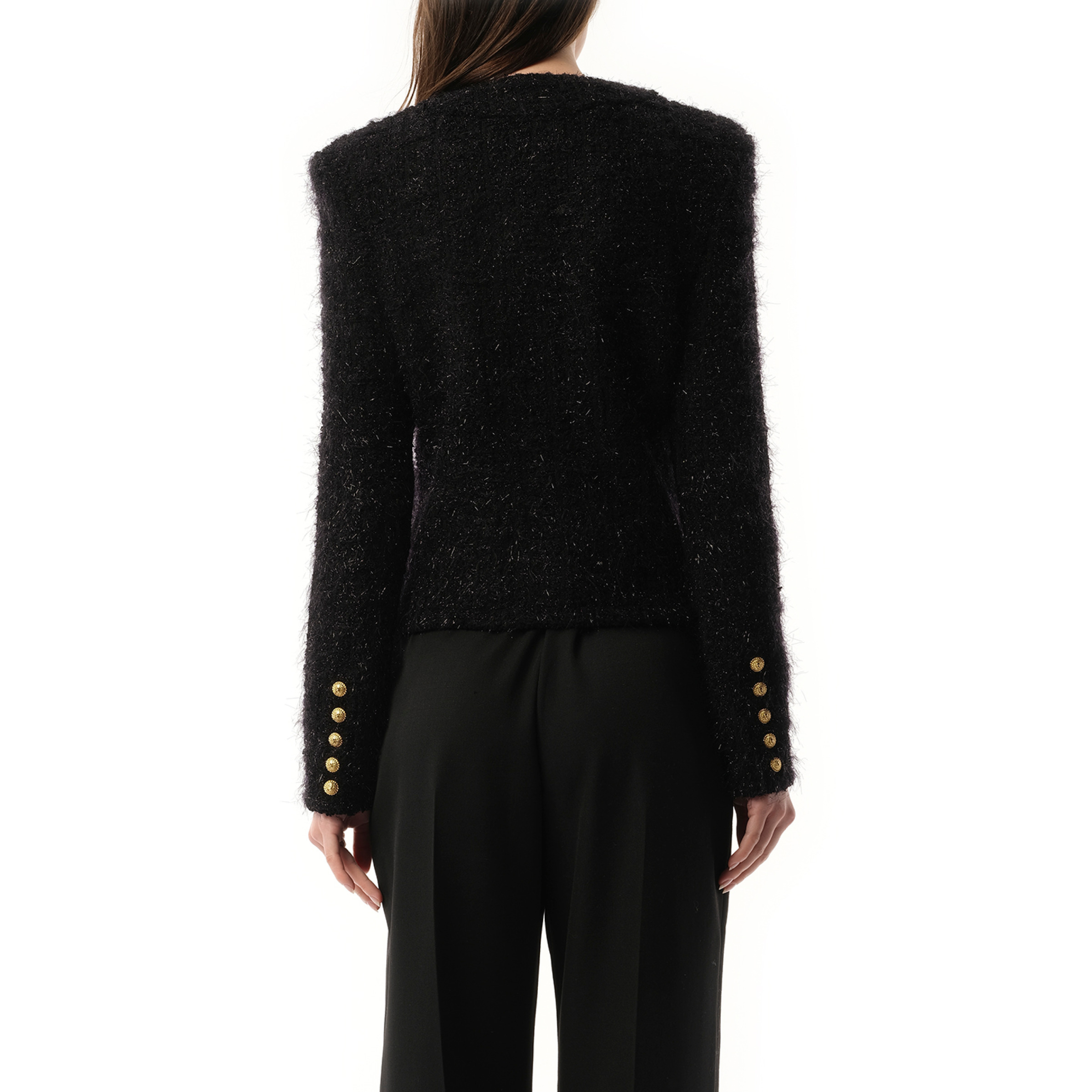 ジャケット BALMAIN BUTTONED MAZE TWEED JACKET (DF1SK249KG43 0PA NOIR) Balmain button-fastening Tweed Jacket | Black | FARFETCH