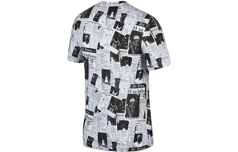 Jordan Air Jordan Rivals Full Print Sports Round Neck Short Sleeve Gray CD5849-100 outlook