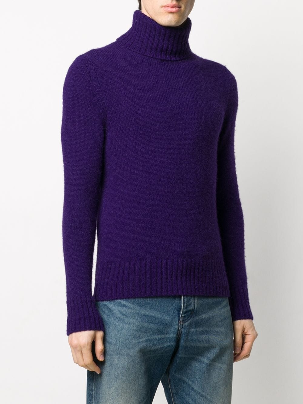 rib detail turtleneck sweater - 3