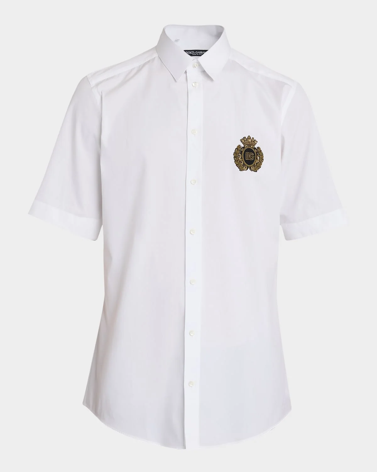 Men's Poplin Crest Patch Sport Shirt - 1