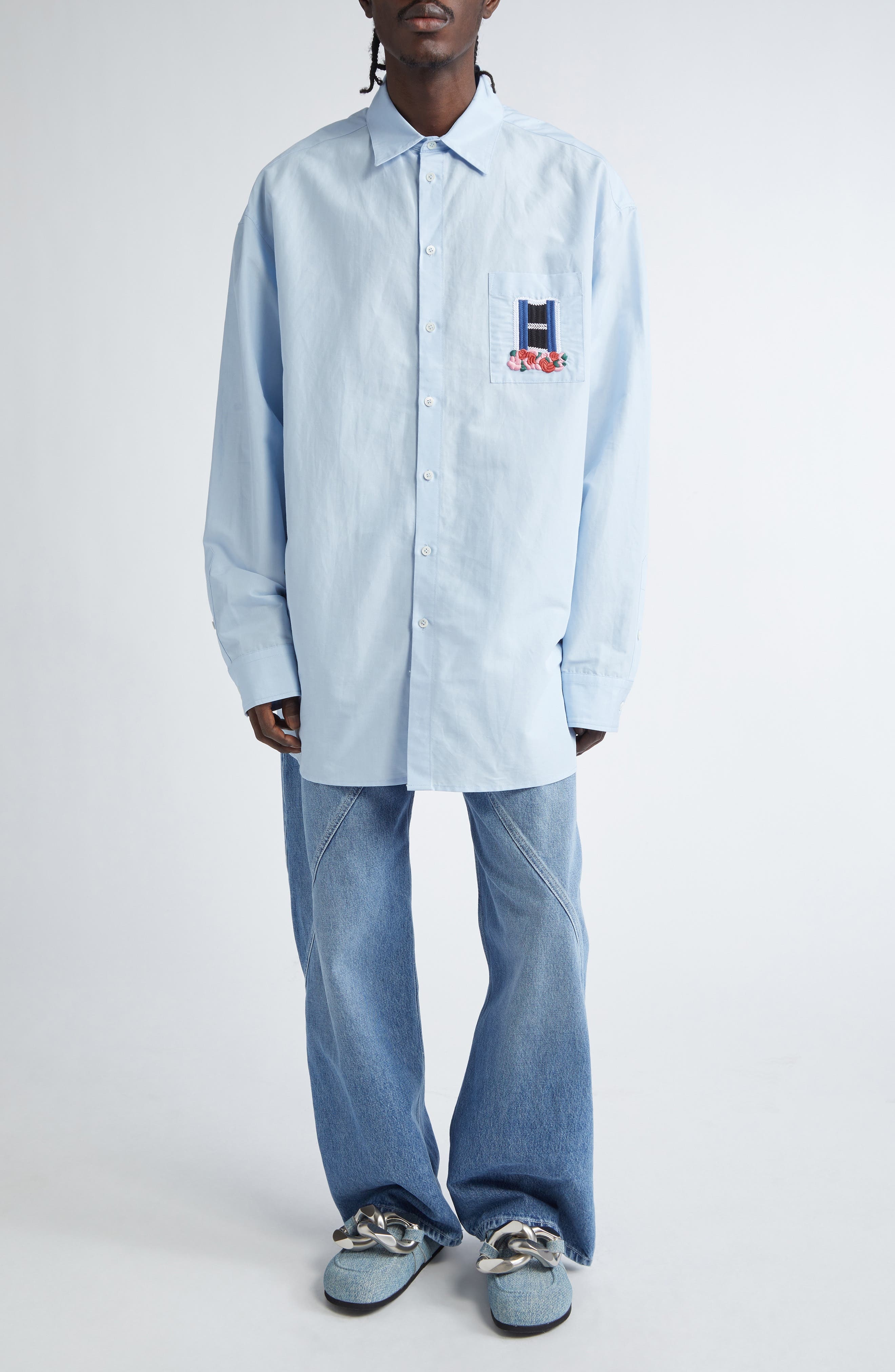JW Anderson Twisted Workwear Jeans in Light Blue at Nordstrom - 2