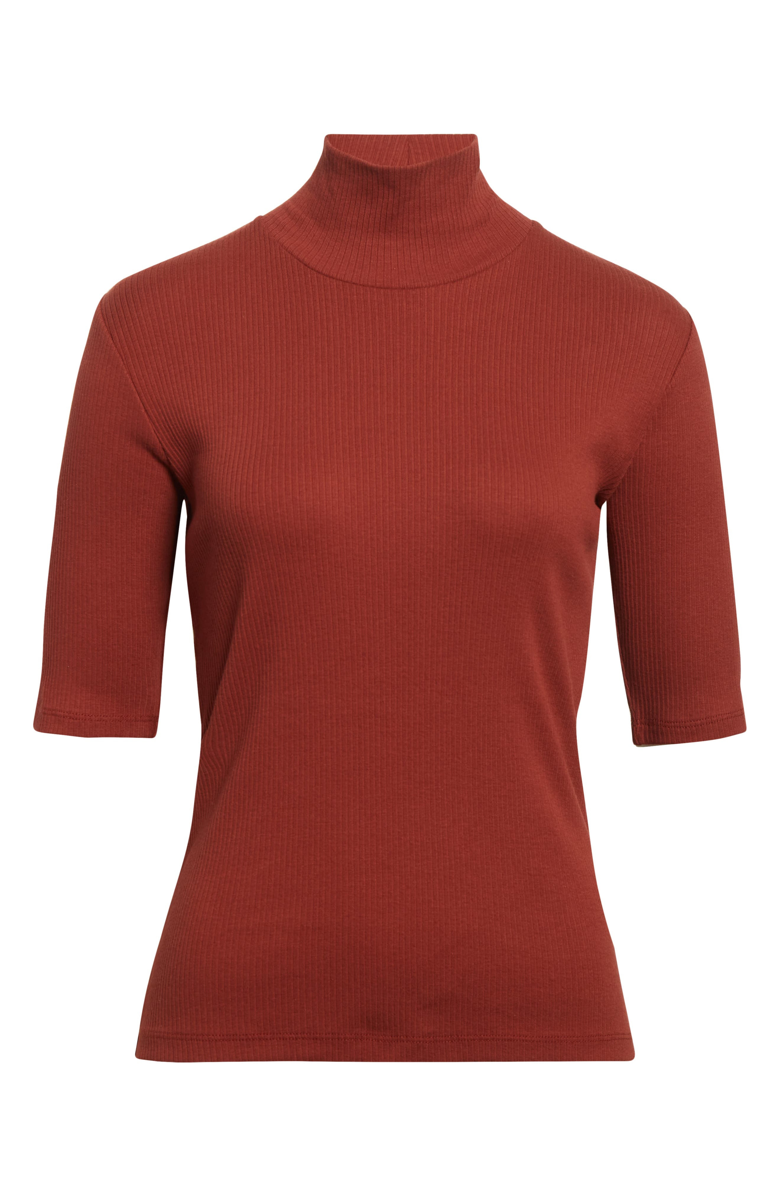 Vince Rib Knit Turtleneck Top in Siena at Nordstrom - 6