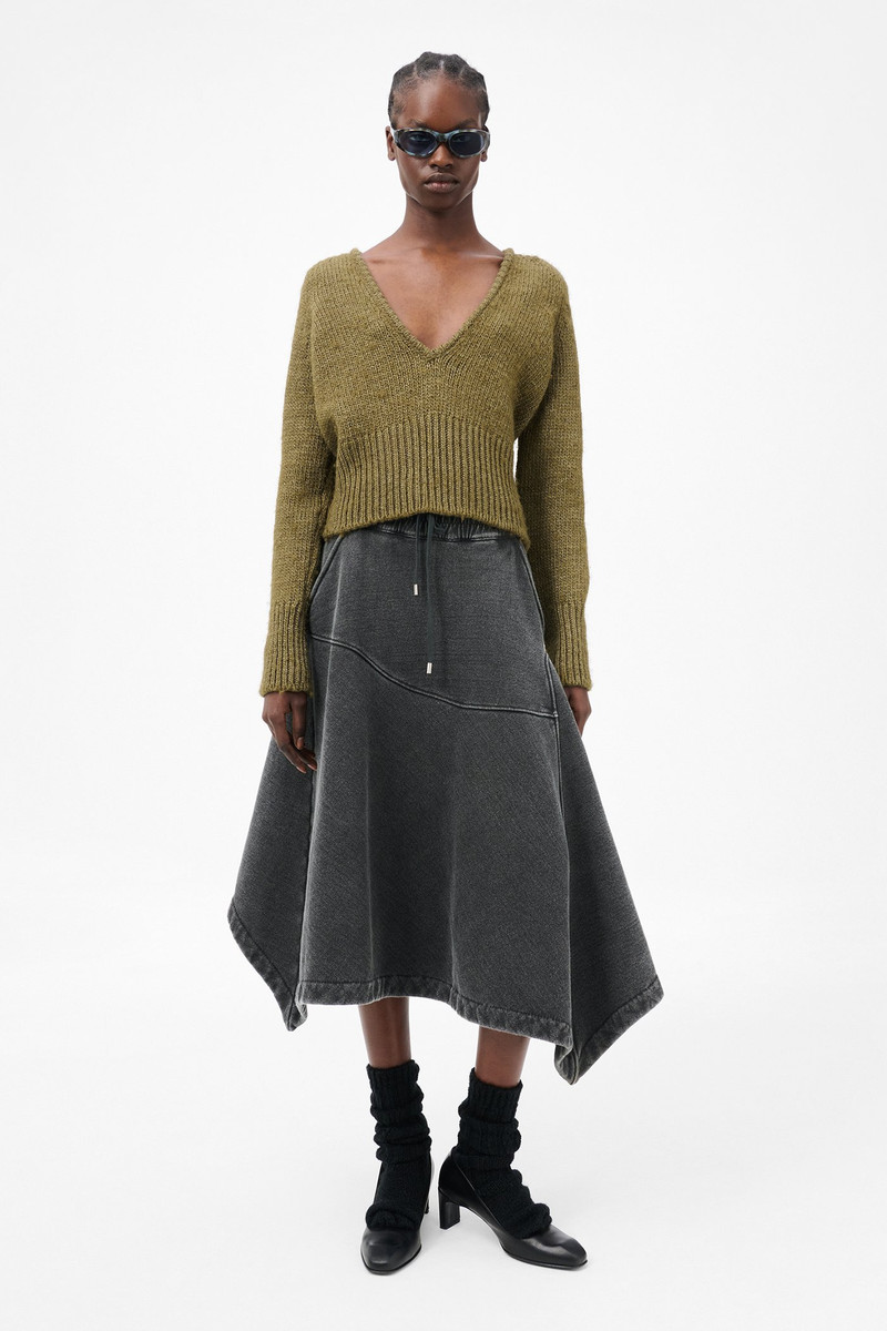 Our Legacy Sharp V-Neck Flush Green Rustic Wool Silk outlook