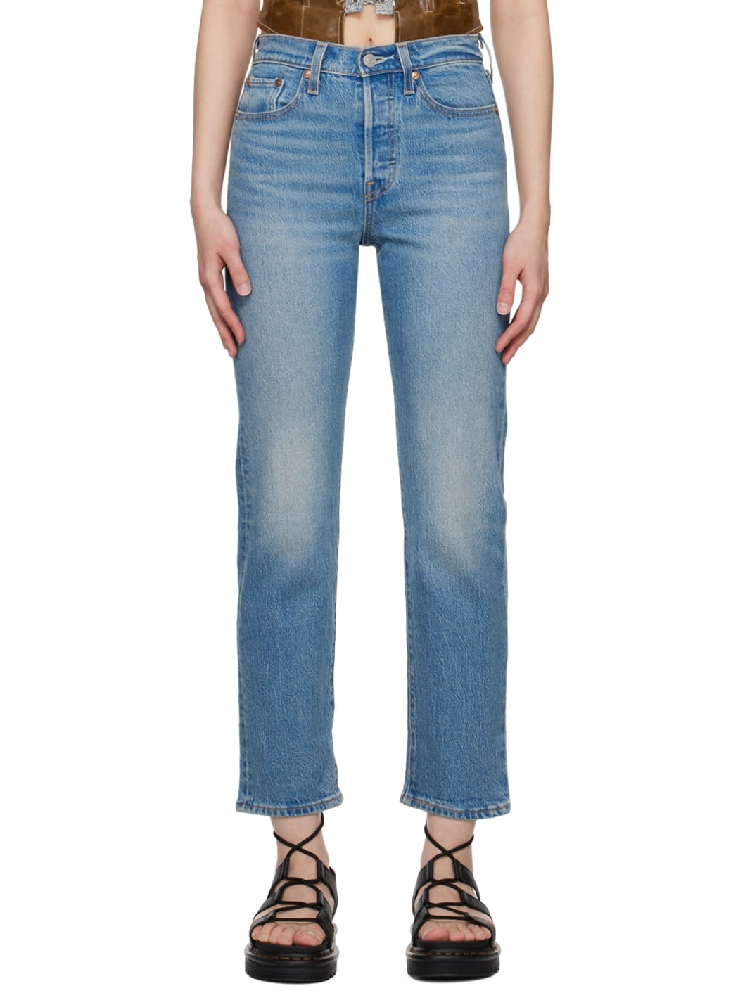 Blue Wedgie Straight Jeans - 1
