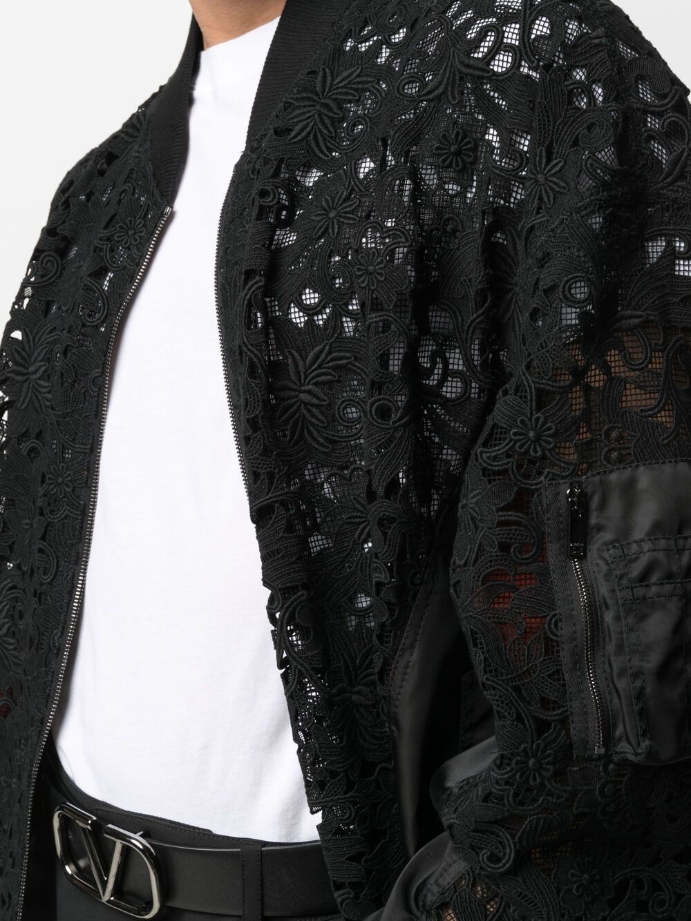 lace bomber jacket - 5