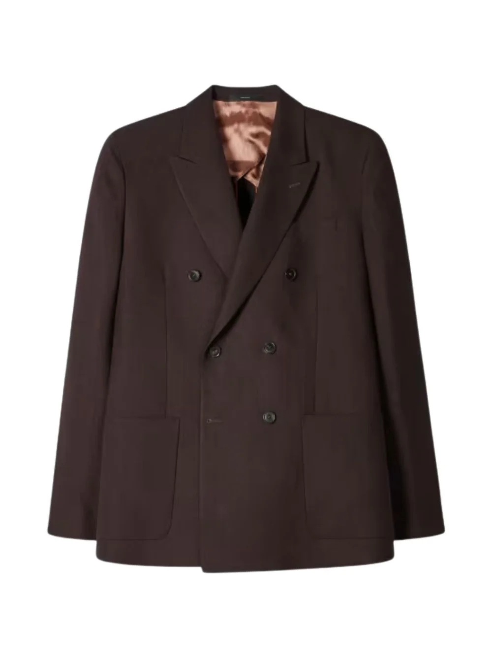 double-breasted linen blazer - 1