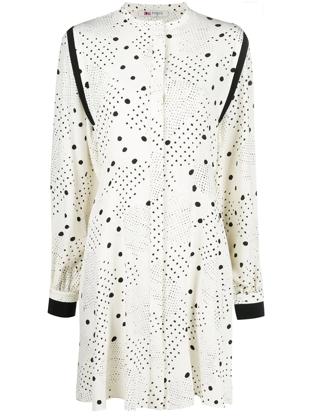 long-sleeve polka dot dress - 1