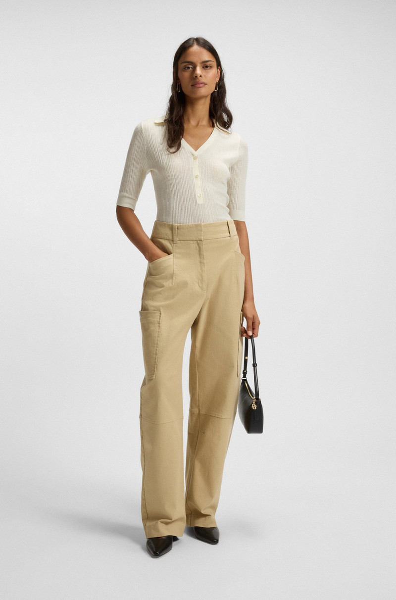 BOSS VIRGIN-WOOL SWEATER WITH COLLAR AND BUTTONED PLACKET outlook