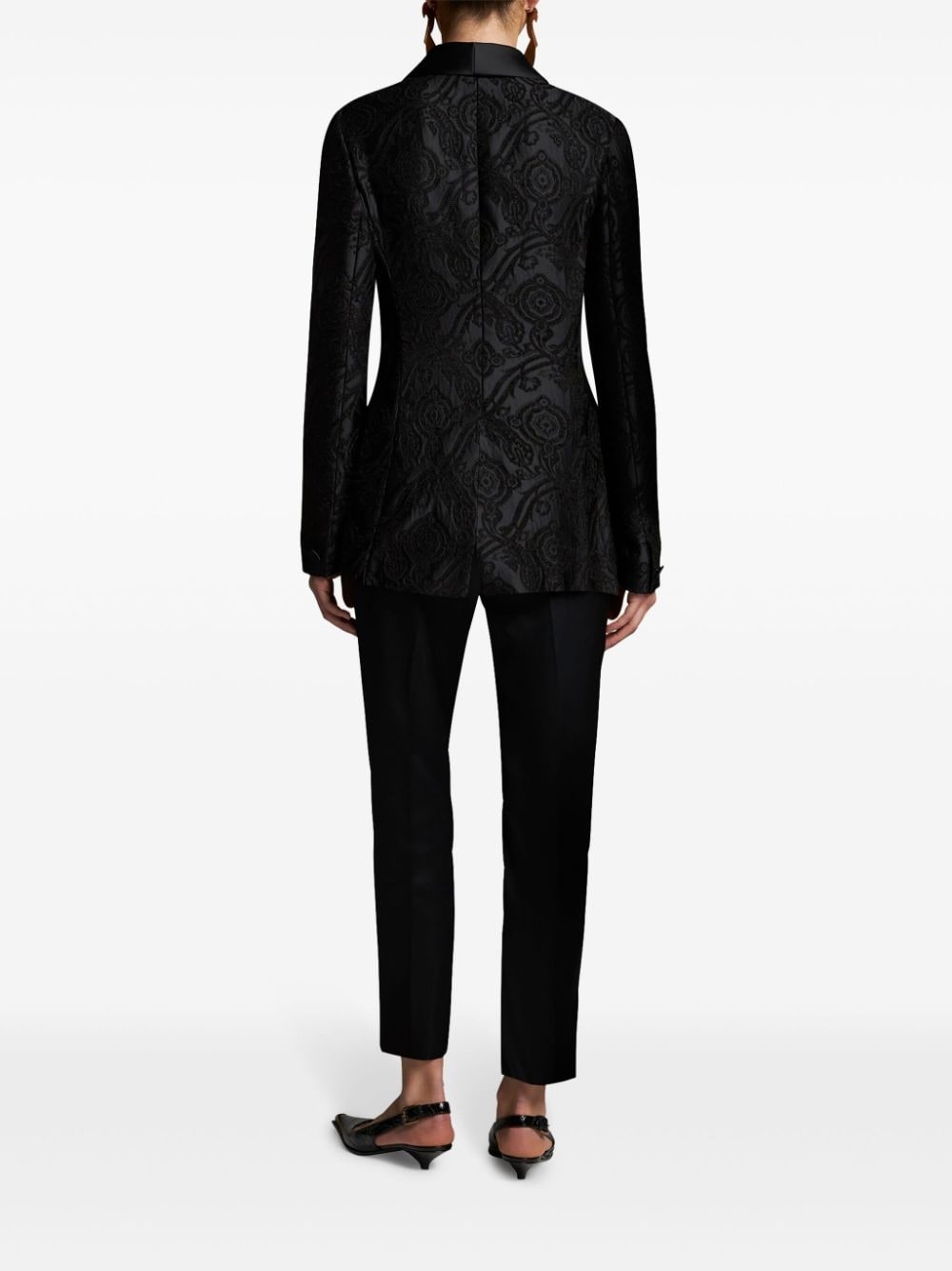 silk jacquard blazer - 3