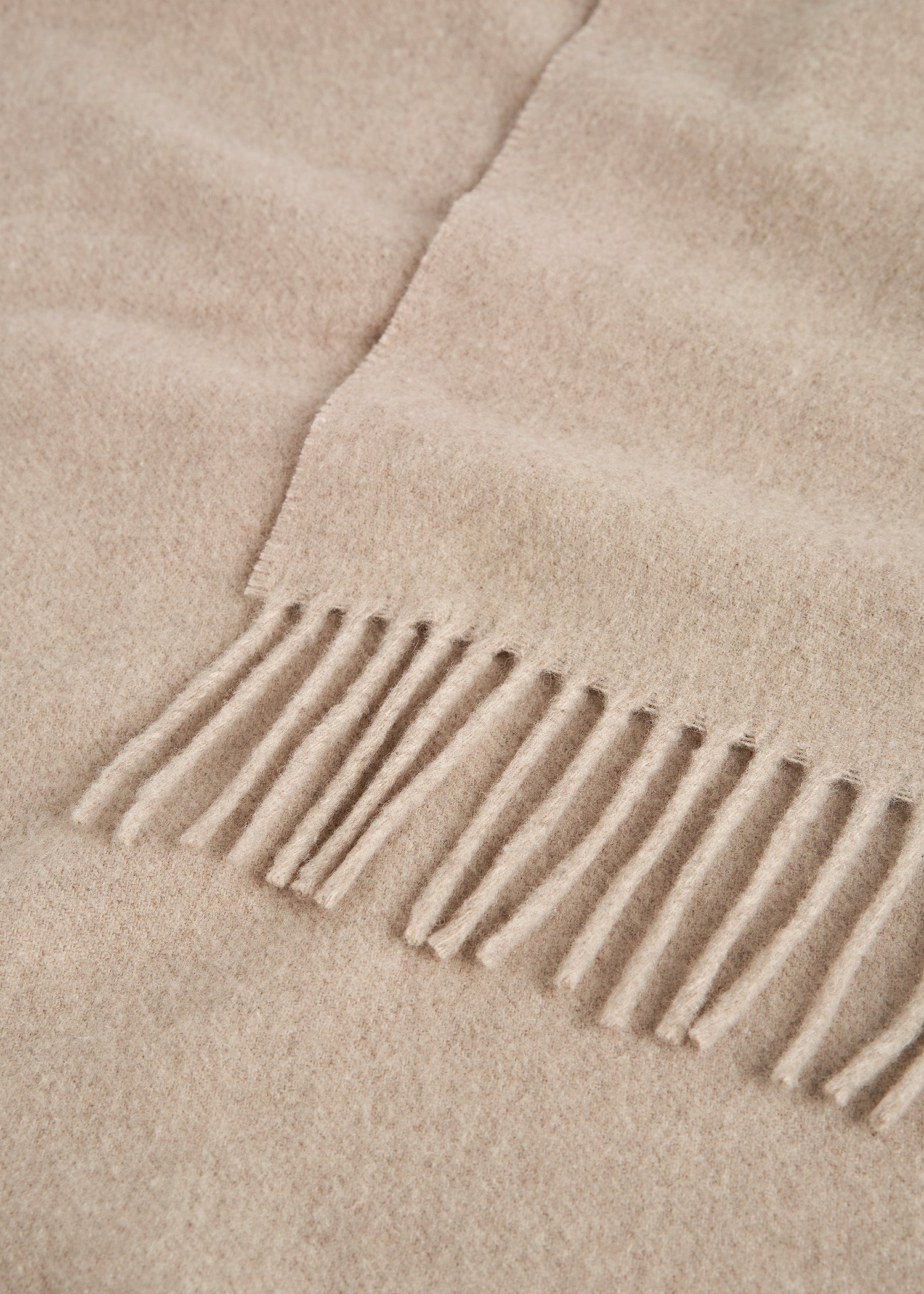 Classic wool scarf light beige mélange - 5