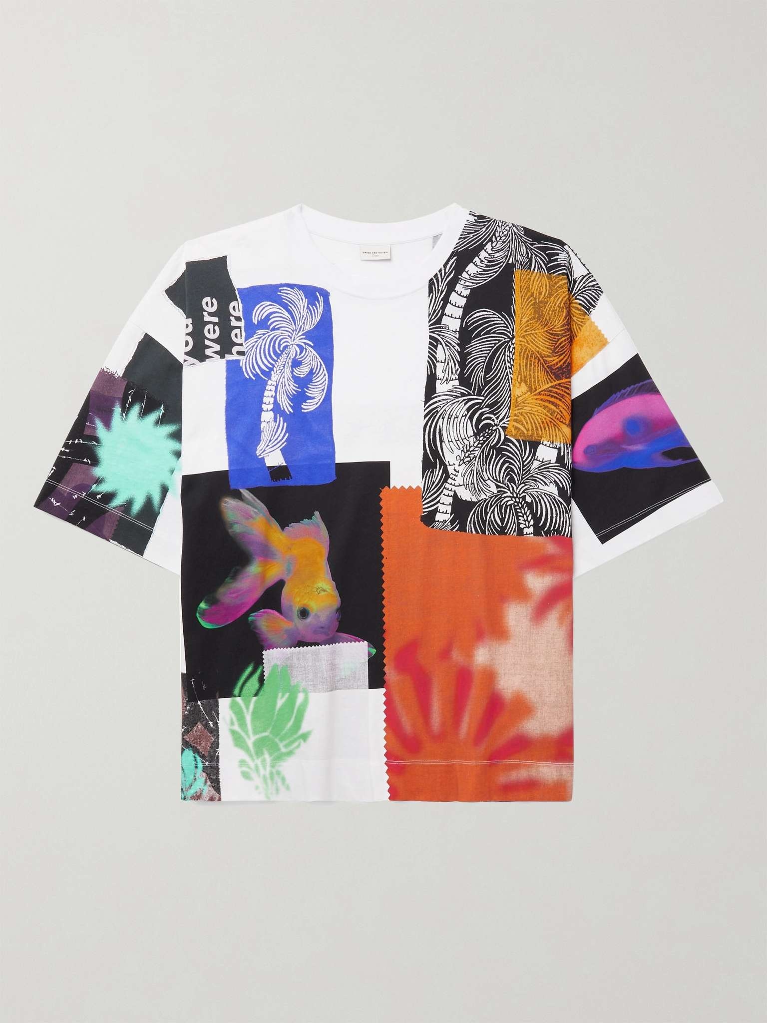 Oversized Patchwork Printed Cotton-Jersey T-Shirt - 1