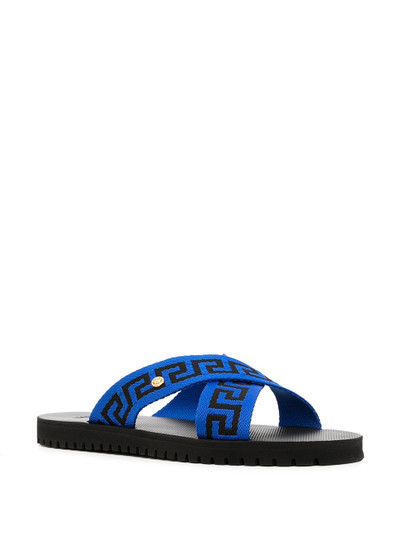 VERSACE Greca-pattern crossover-strap sandals outlook