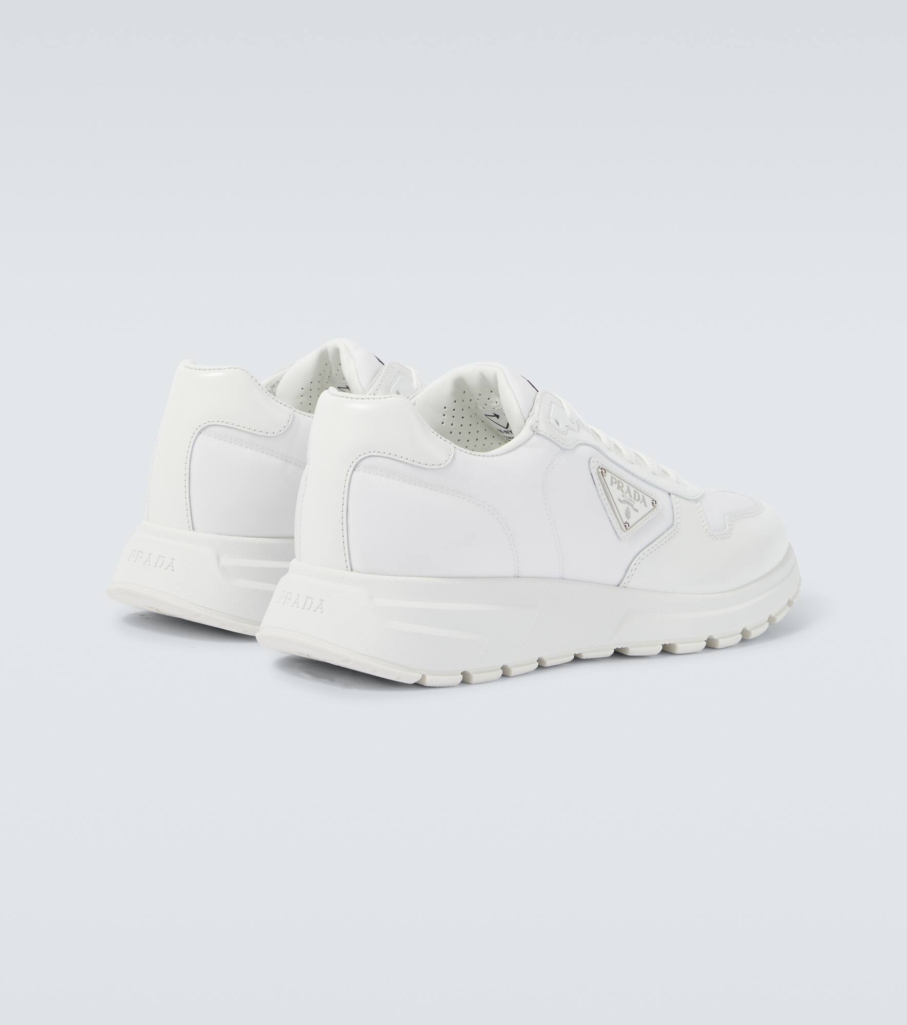 Re-Nylon and leather sneakers - 6