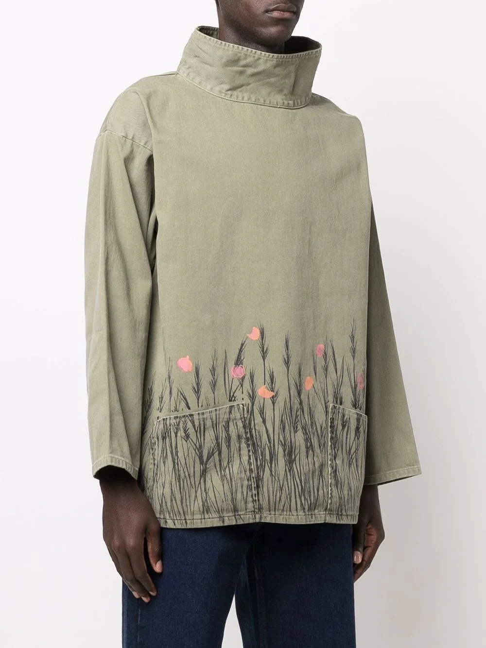 sketch-print high-neck sweatshirt - 3