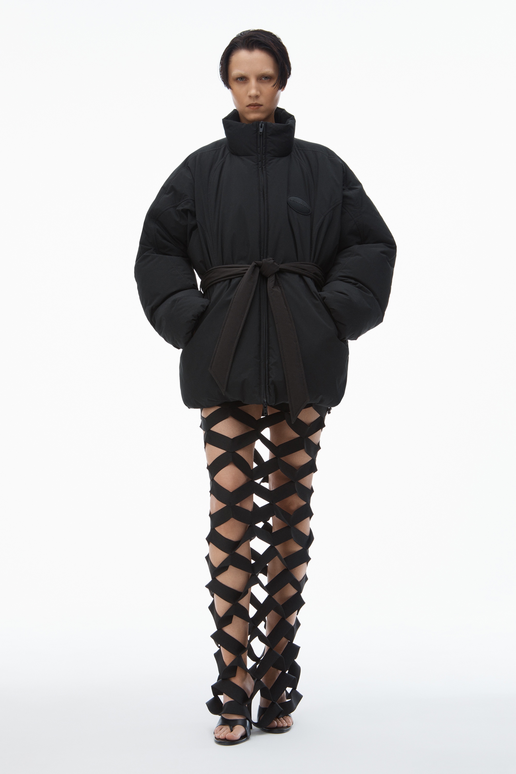 Puffer Coat with Dome Logo Patch - 2