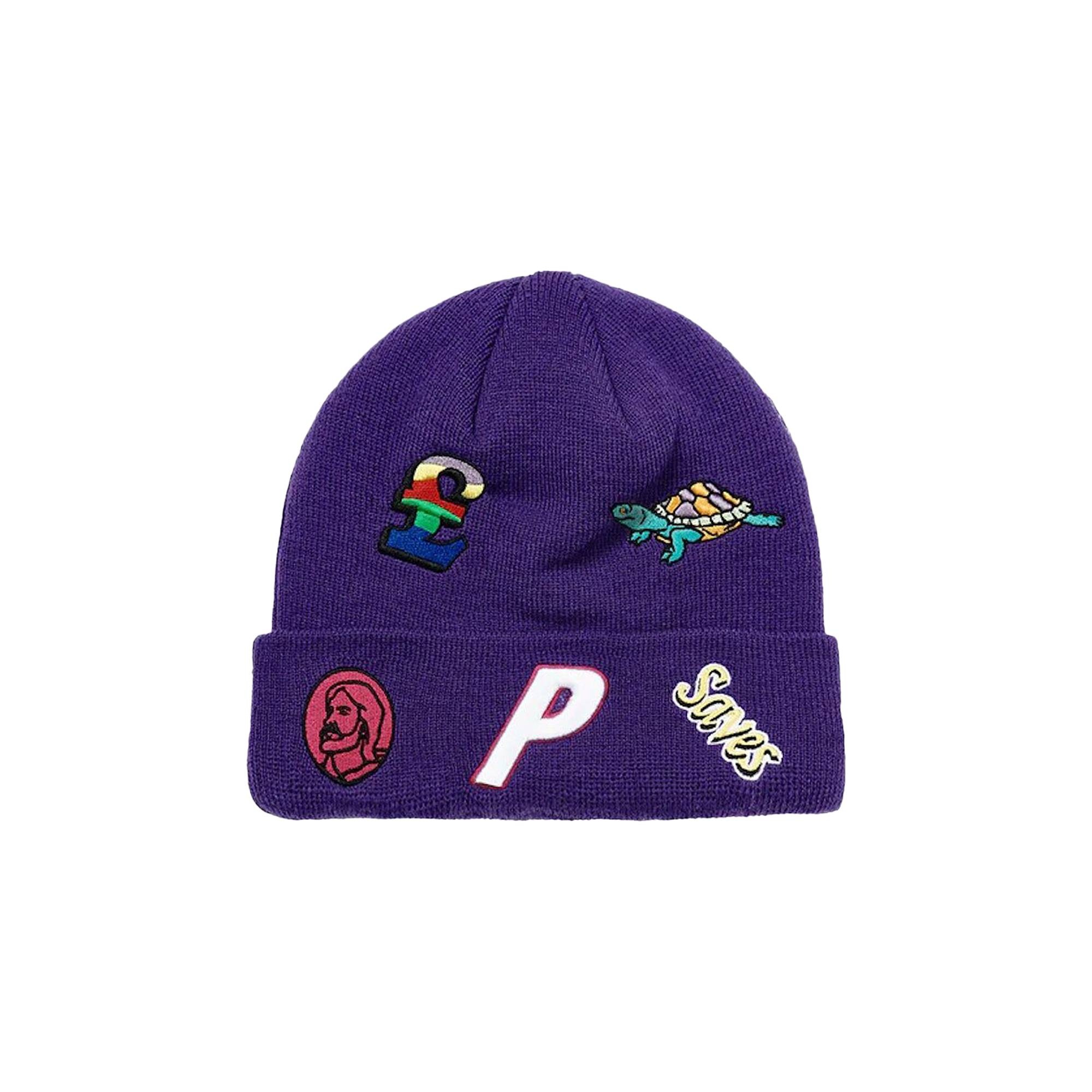 Palace x New Era Jesus Beanie 'Purple' - 1