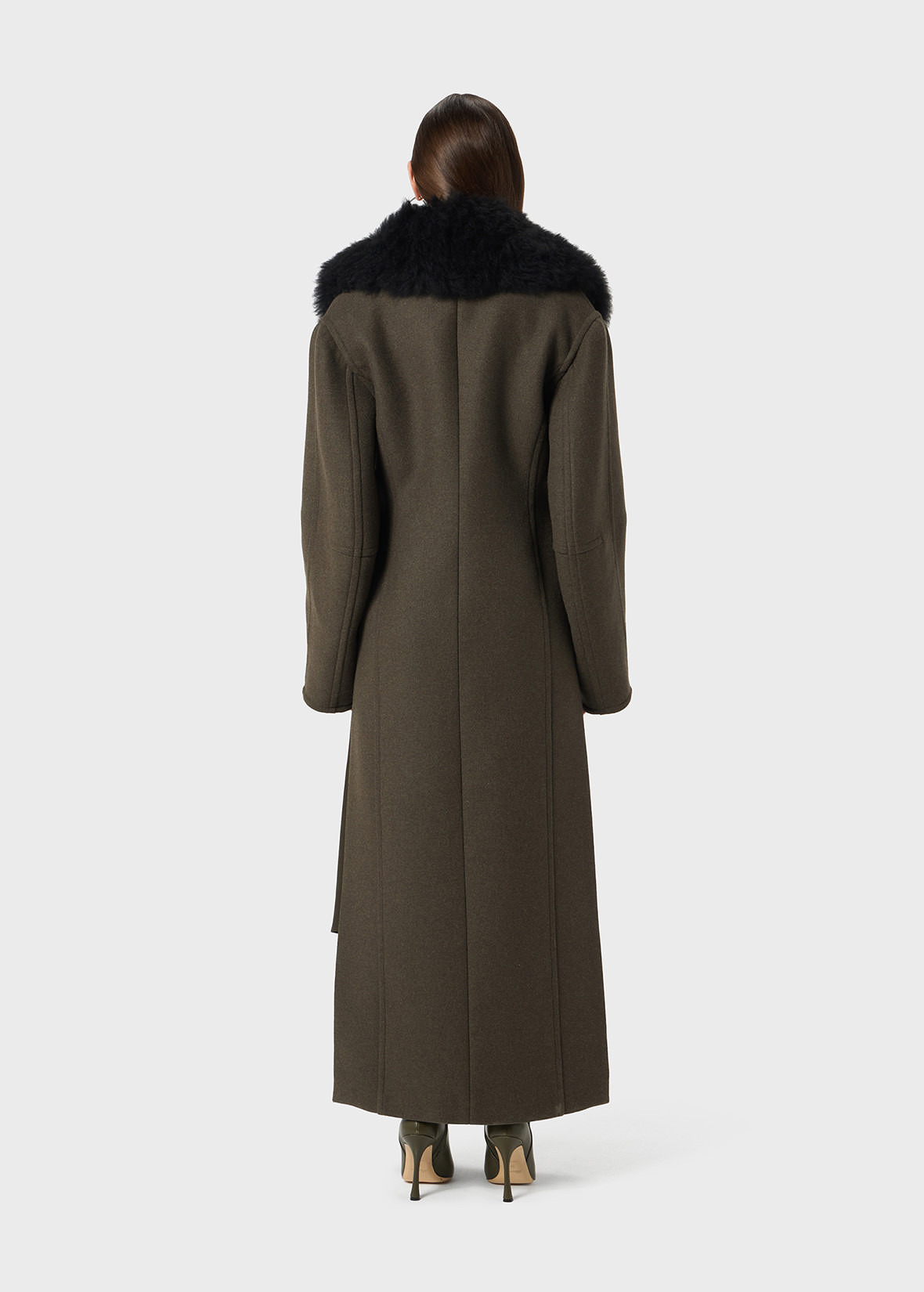 LONG COAT WITH FAUX FUR COLLAR - 4
