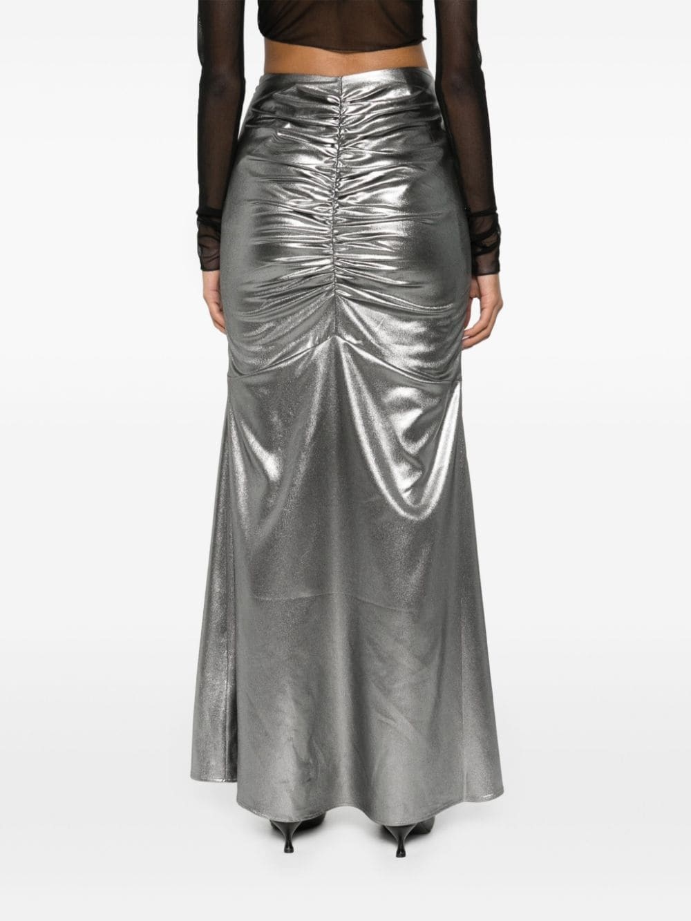 semi-train metallic-effect maxi skirt - 4