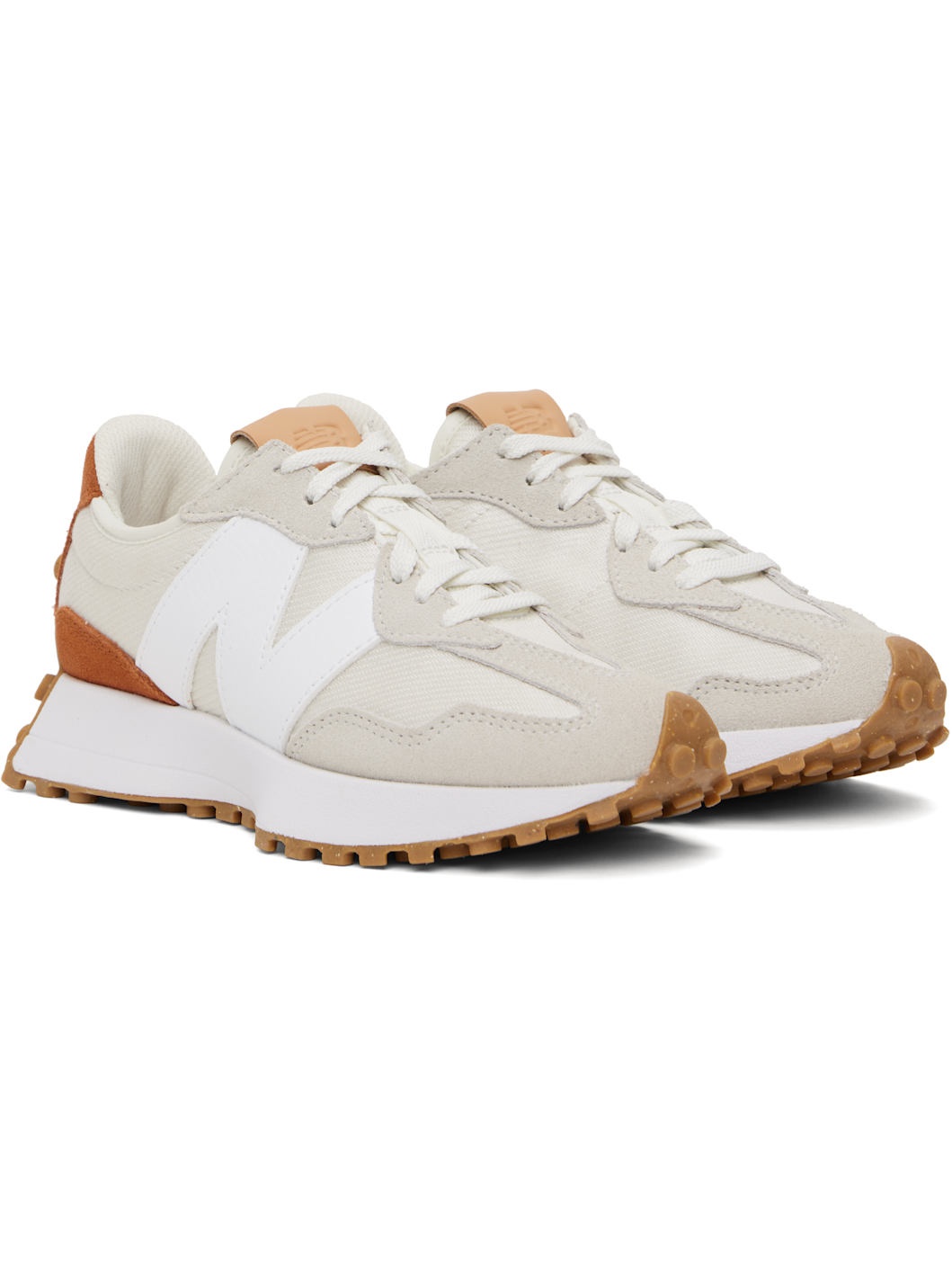Beige & Orange 327 Sneakers - 4