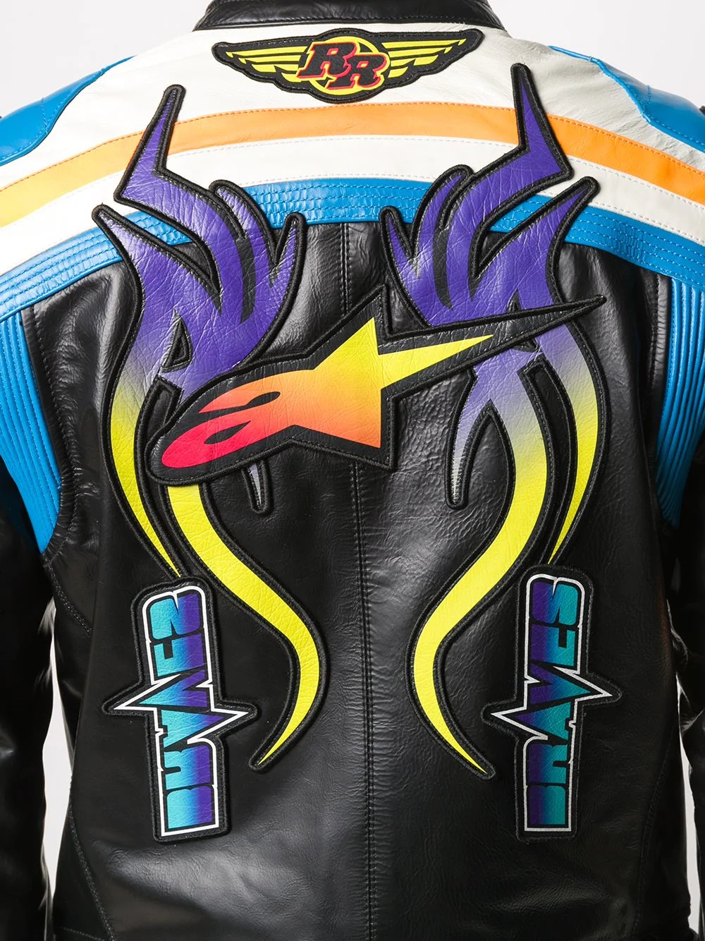 racer patch biker jacket - 6