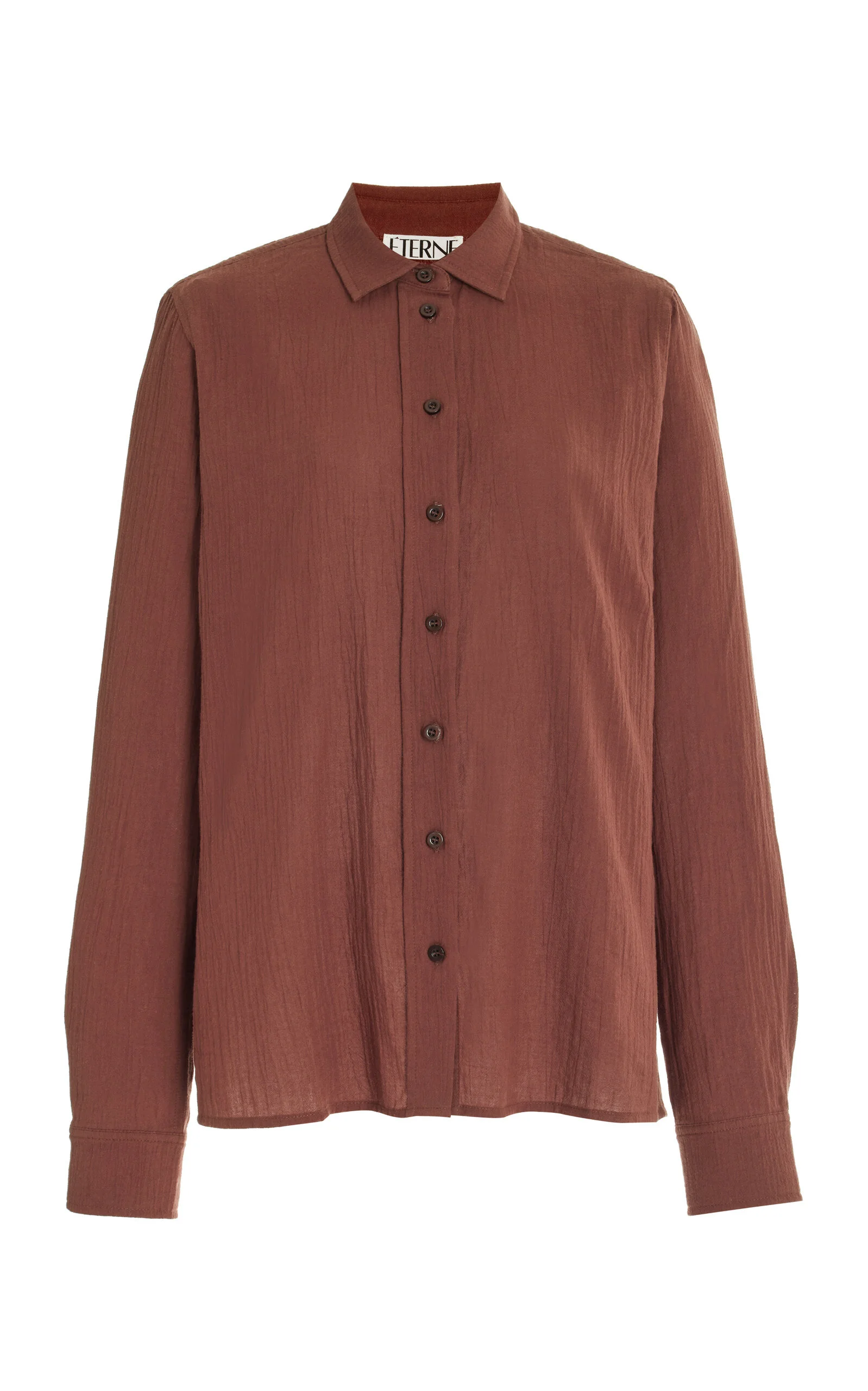 Exclusive Jolene Cotton Button-Down Shirt brown - 1