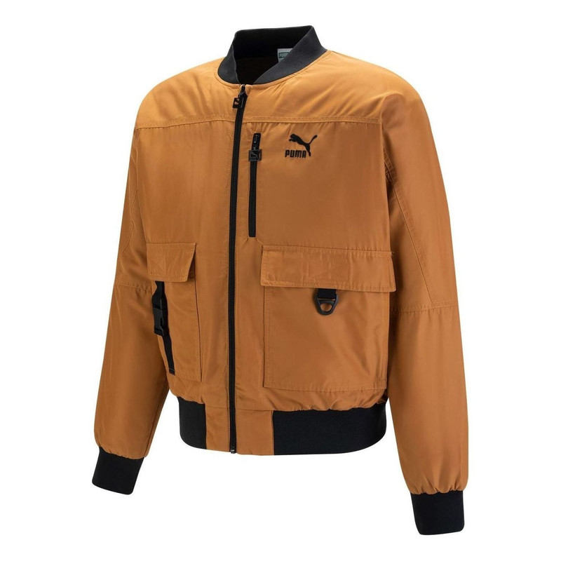 PUMA Logo Multi Pocket Jacket 'Brown' 535584-74 - 1