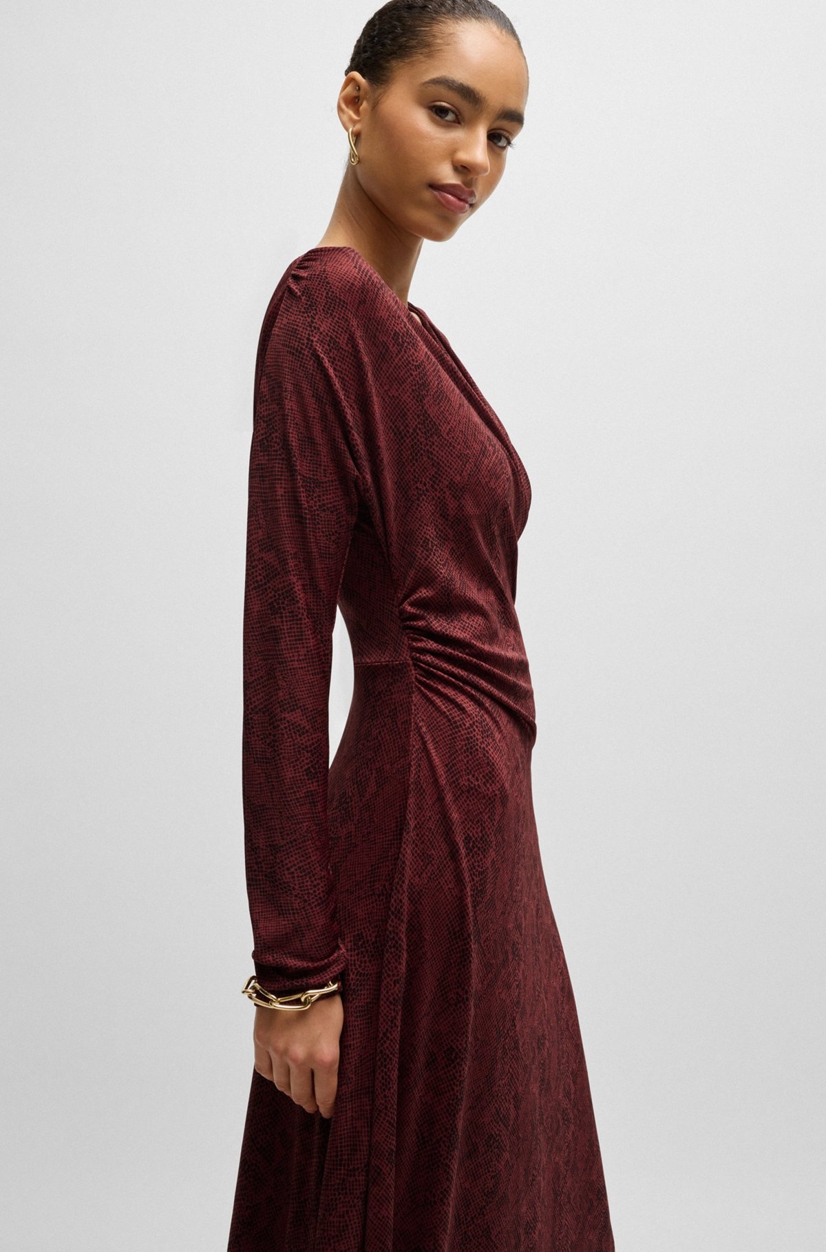 WRAP-FRONT DRESS IN KNITTED JERSEY - 6
