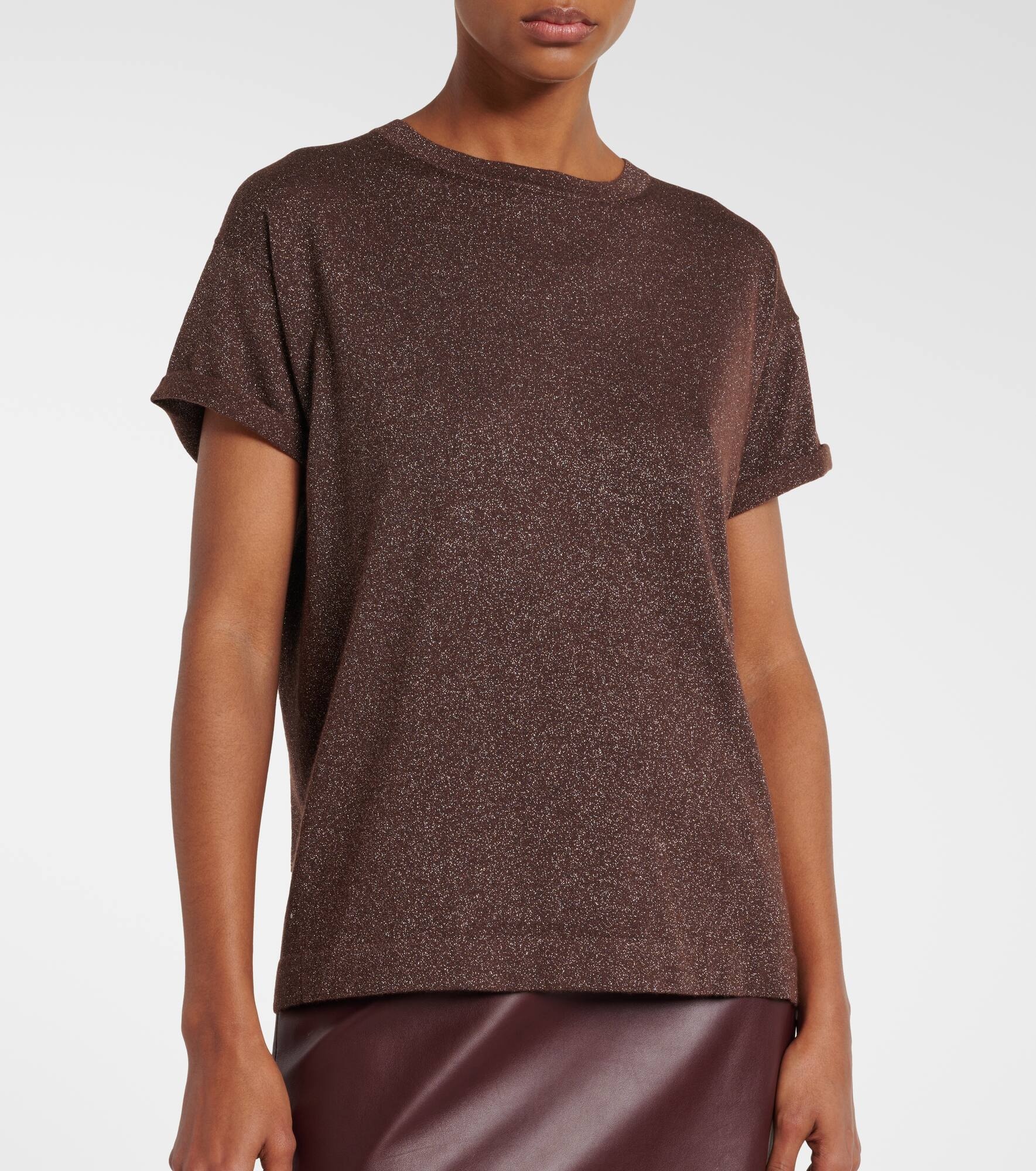 Cashmere and silk-blend lamé top - 4