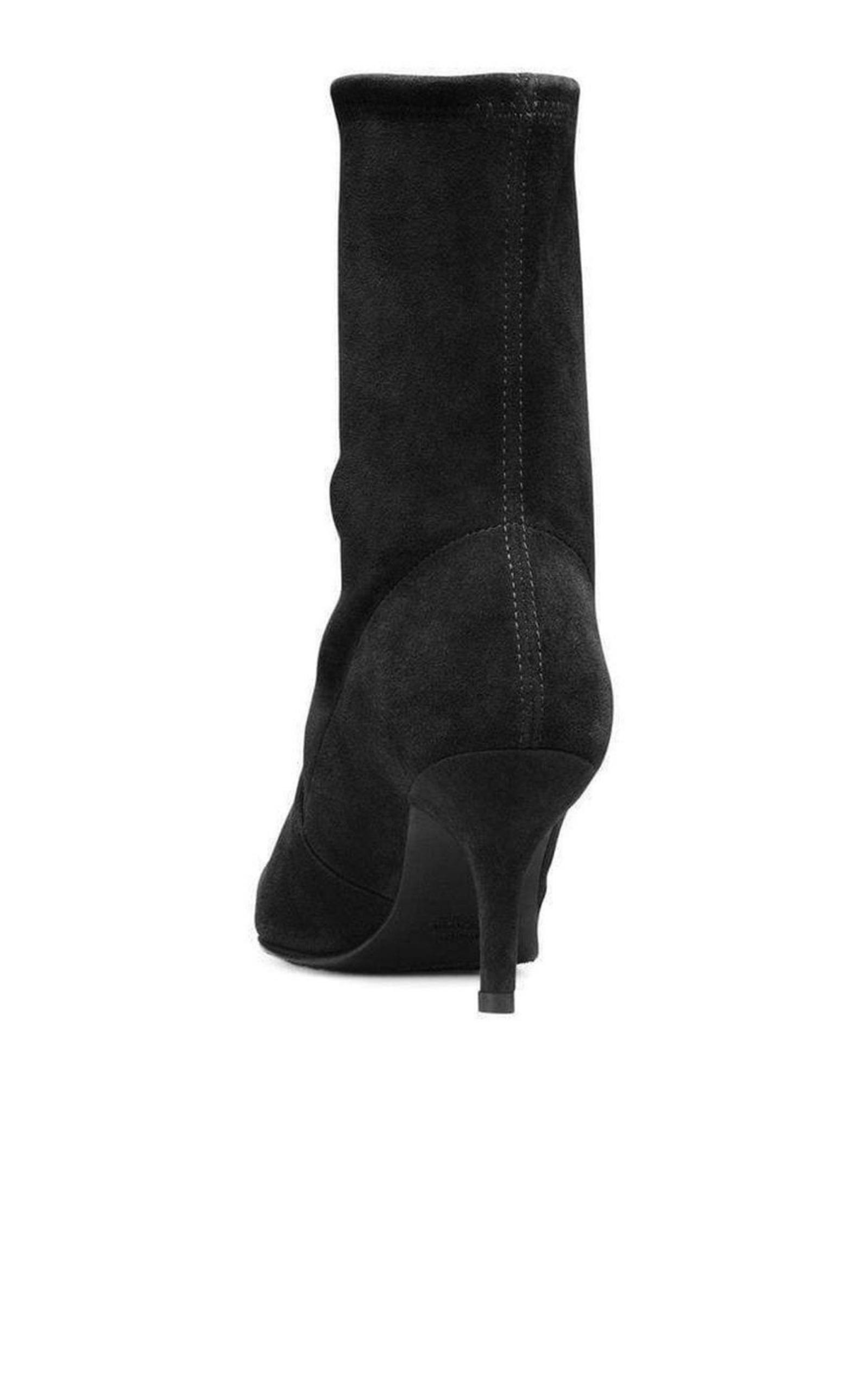 Cling Black Suede Sock Booties - 5