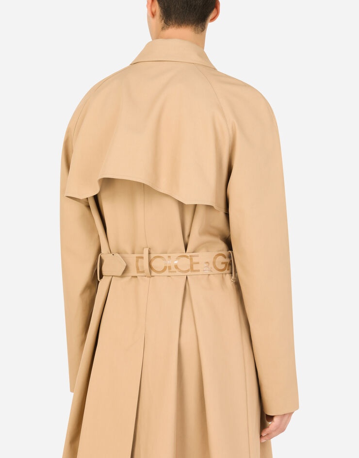 Cotton gabardine double-breasted trench coat - 5