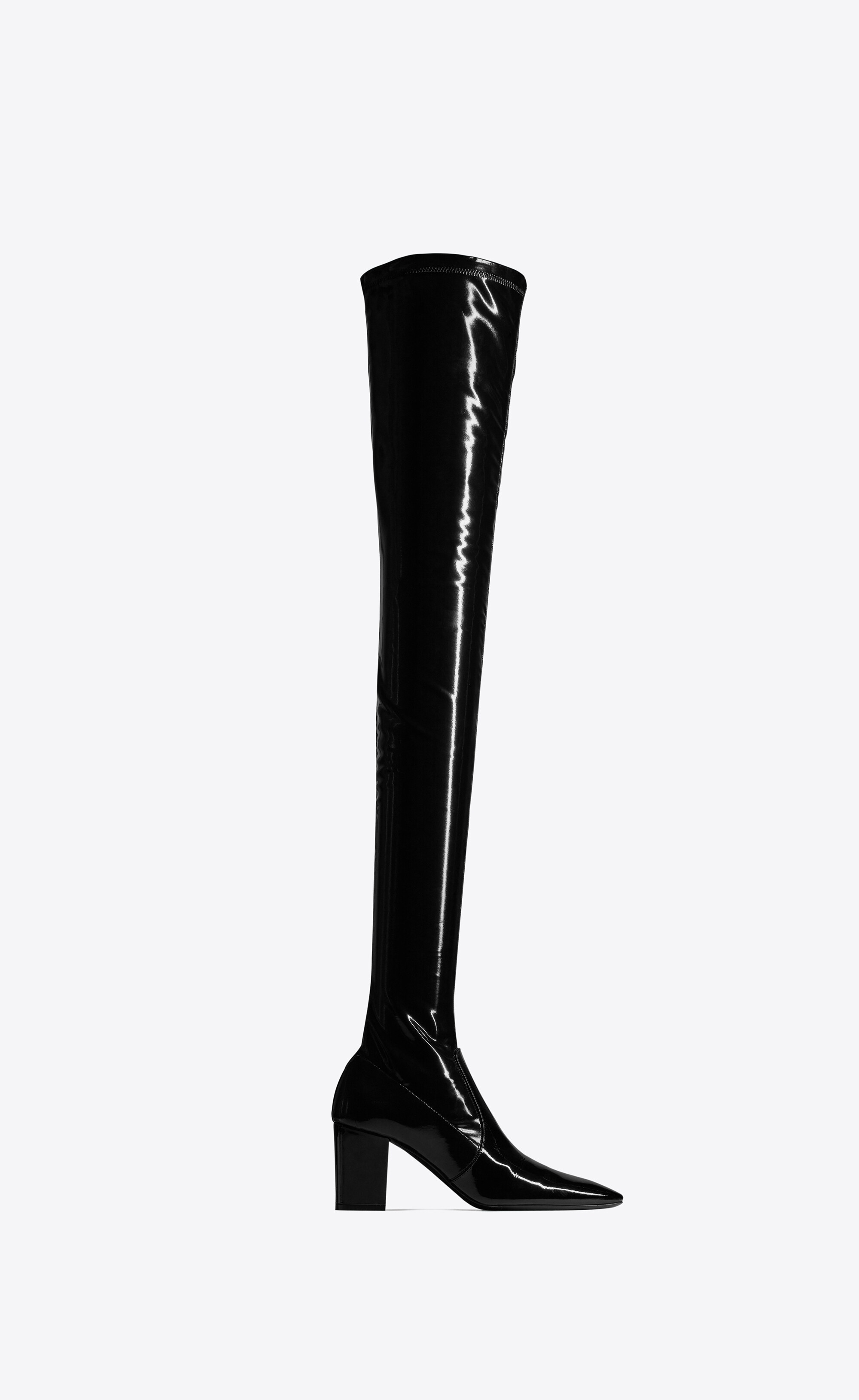 betty over-the-knee boots in stretch vinyl - 1