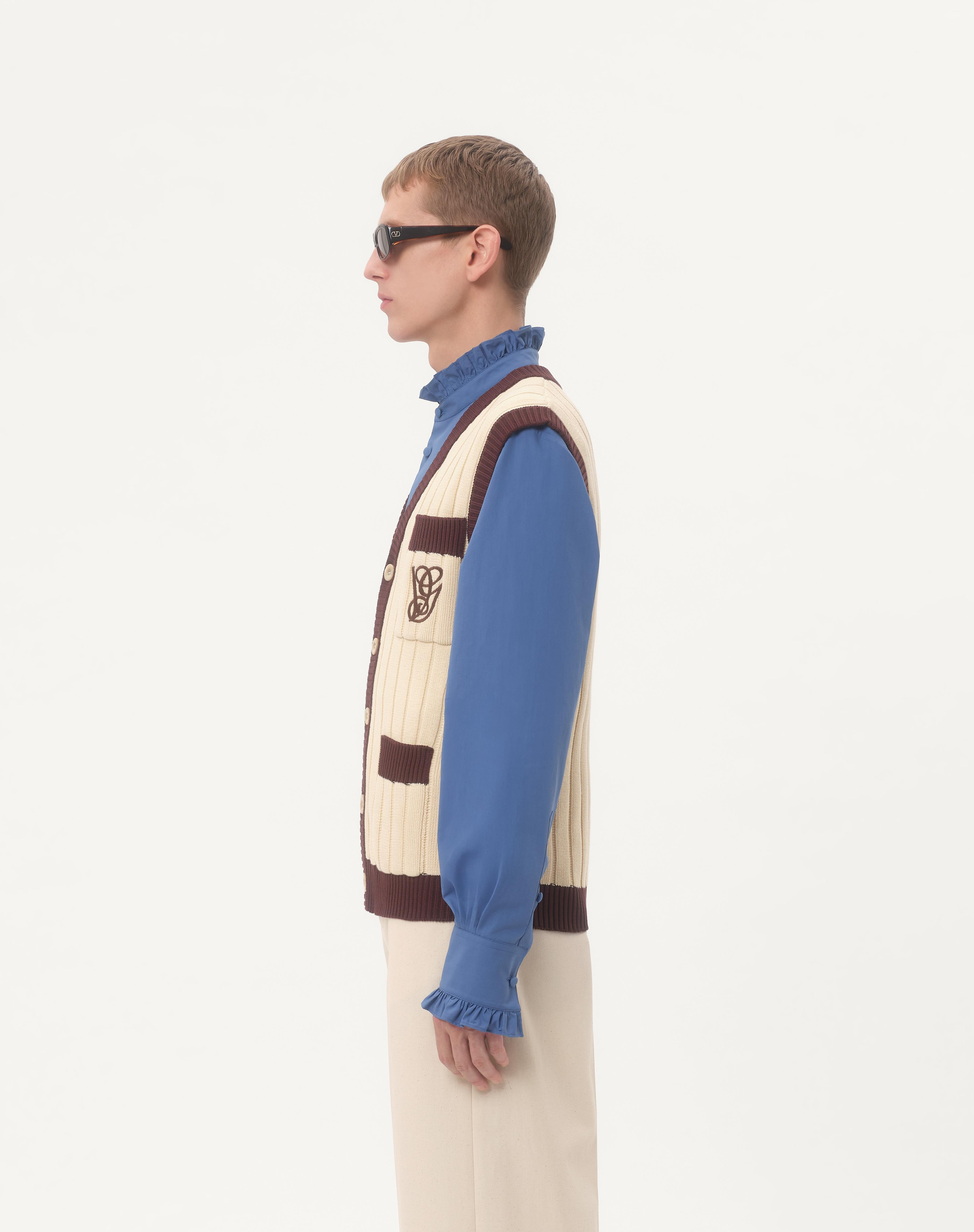 RIBBED COTTON VEST WITH VG EMBROIDERY - 6