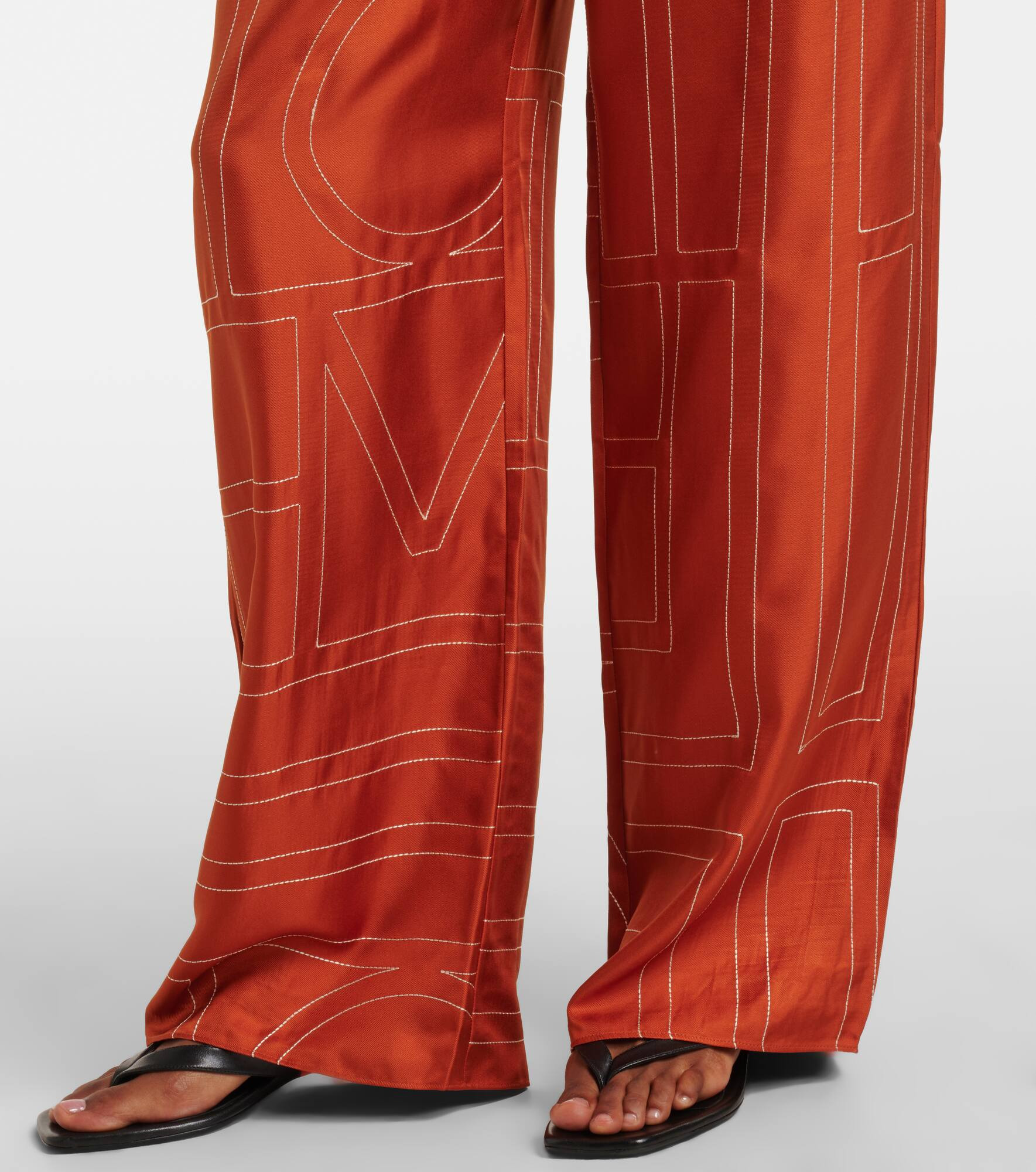 Monogram silk twill pajama pants - 5