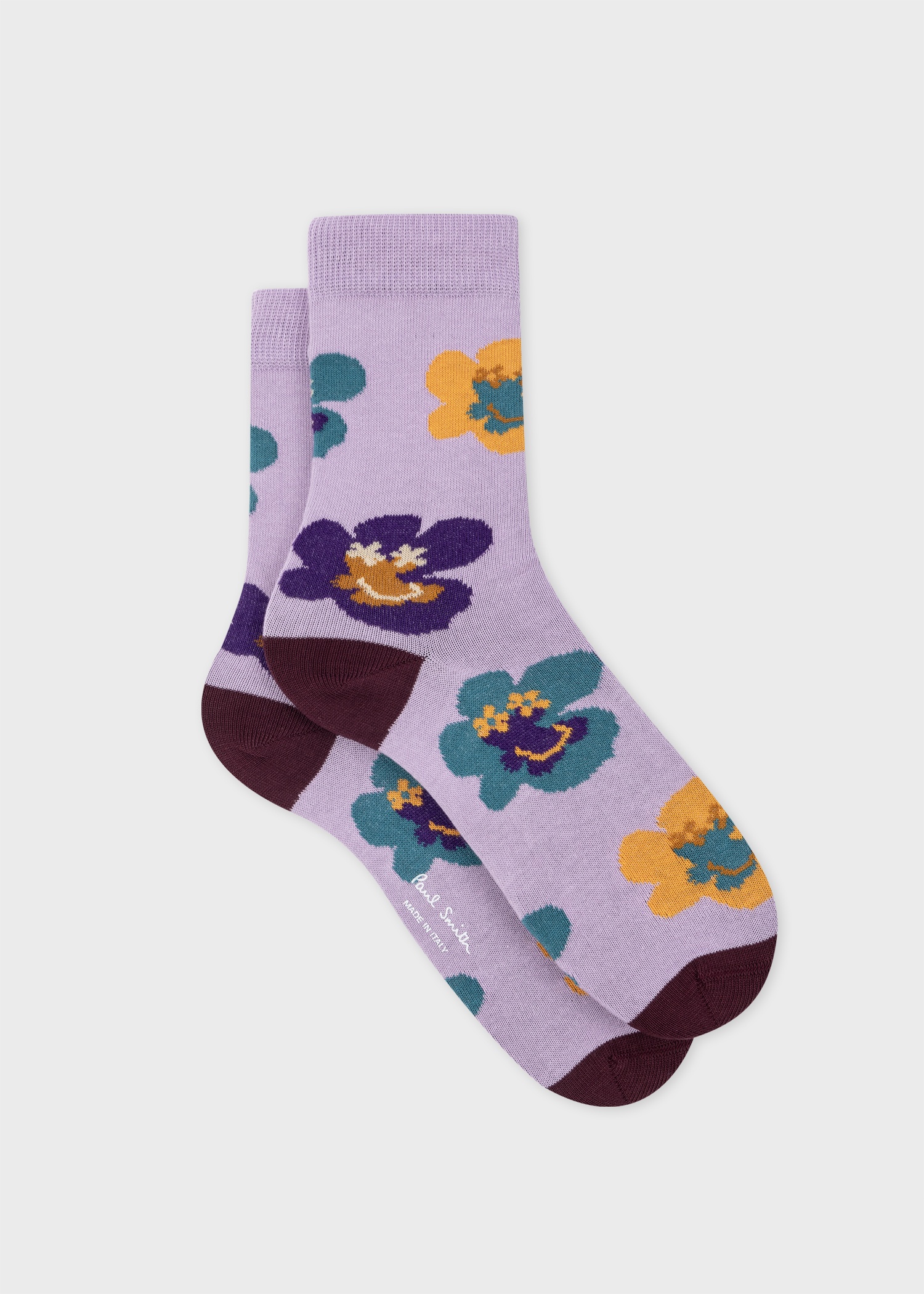 Women's Lilac 'Geri' Flower Socks - 1
