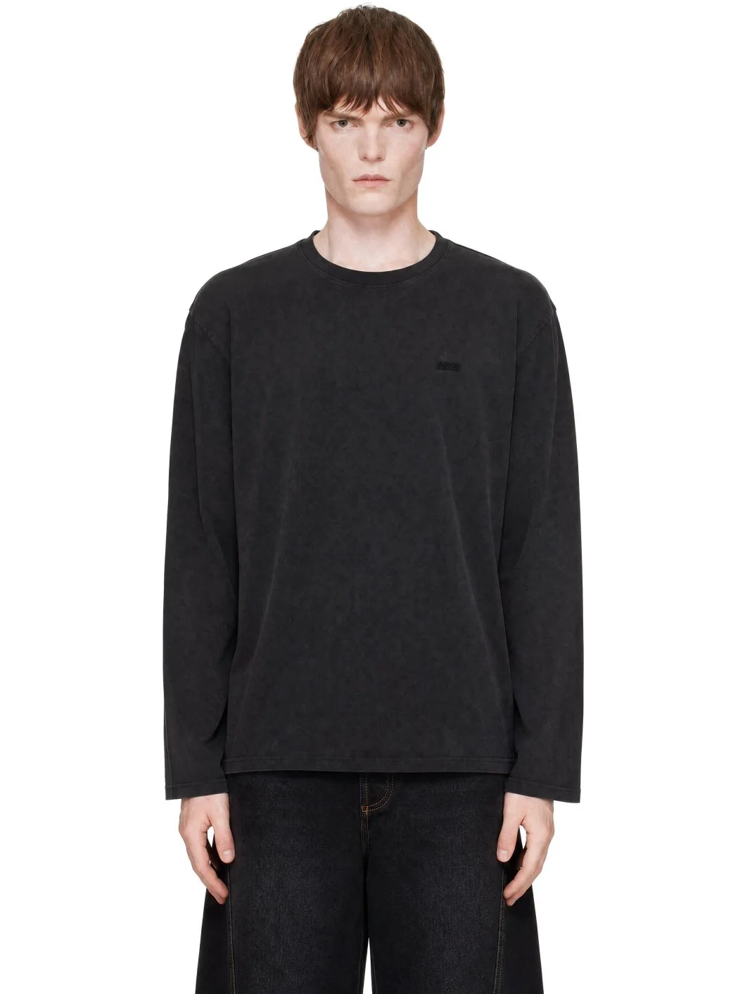 Black 'Avavav' Logo Long Sleeve T-shirt - 1
