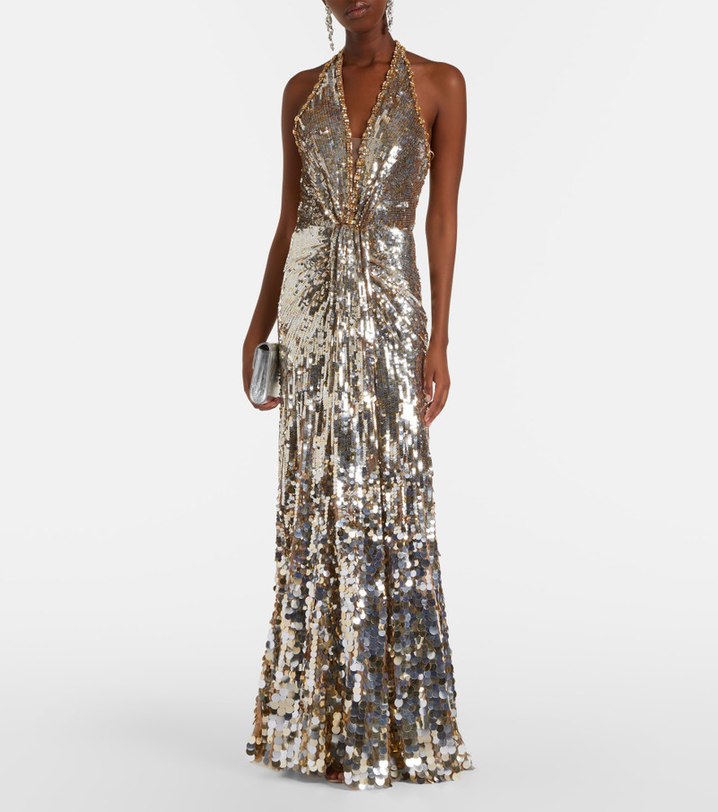 JENNY PACKHAM Mars gathered sequined gown outlook