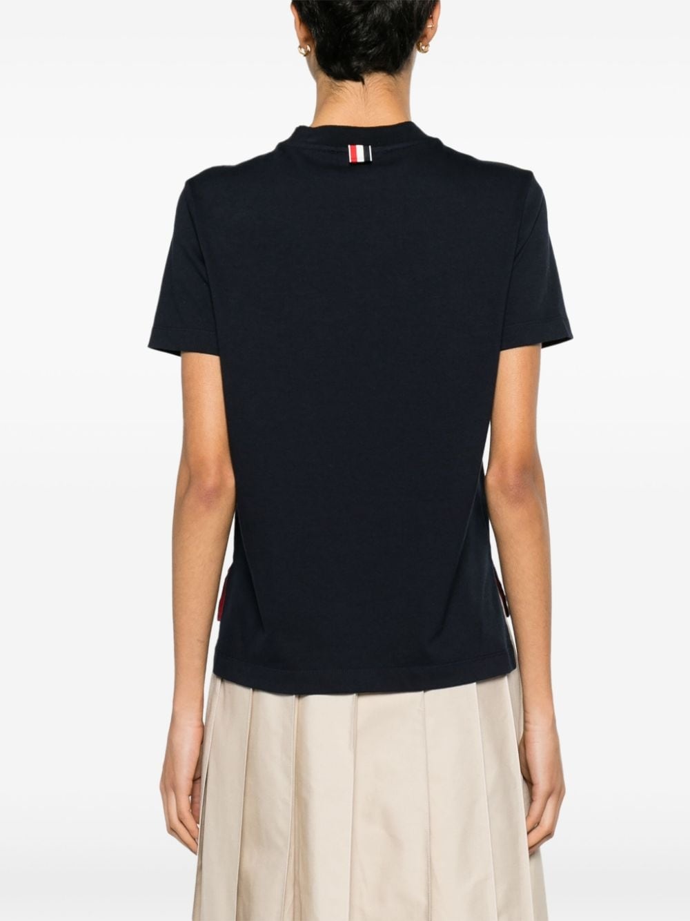 rose-embroidered cotton T-shirt - 4