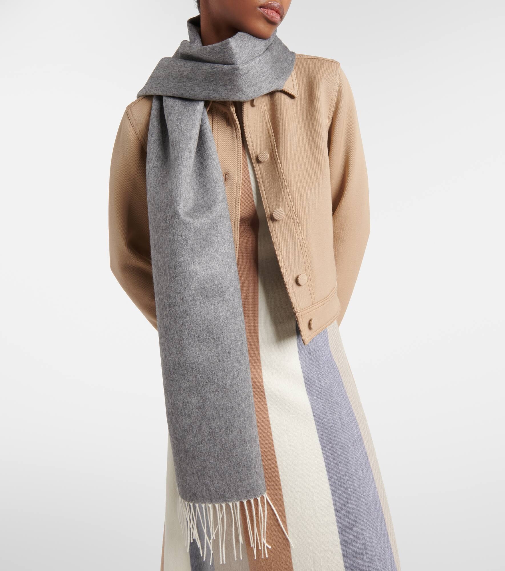 Blaine fringed silk and cashmere scarf - 2