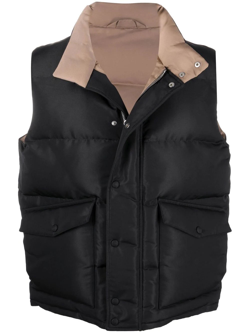 rear logo-print padded gilet - 1